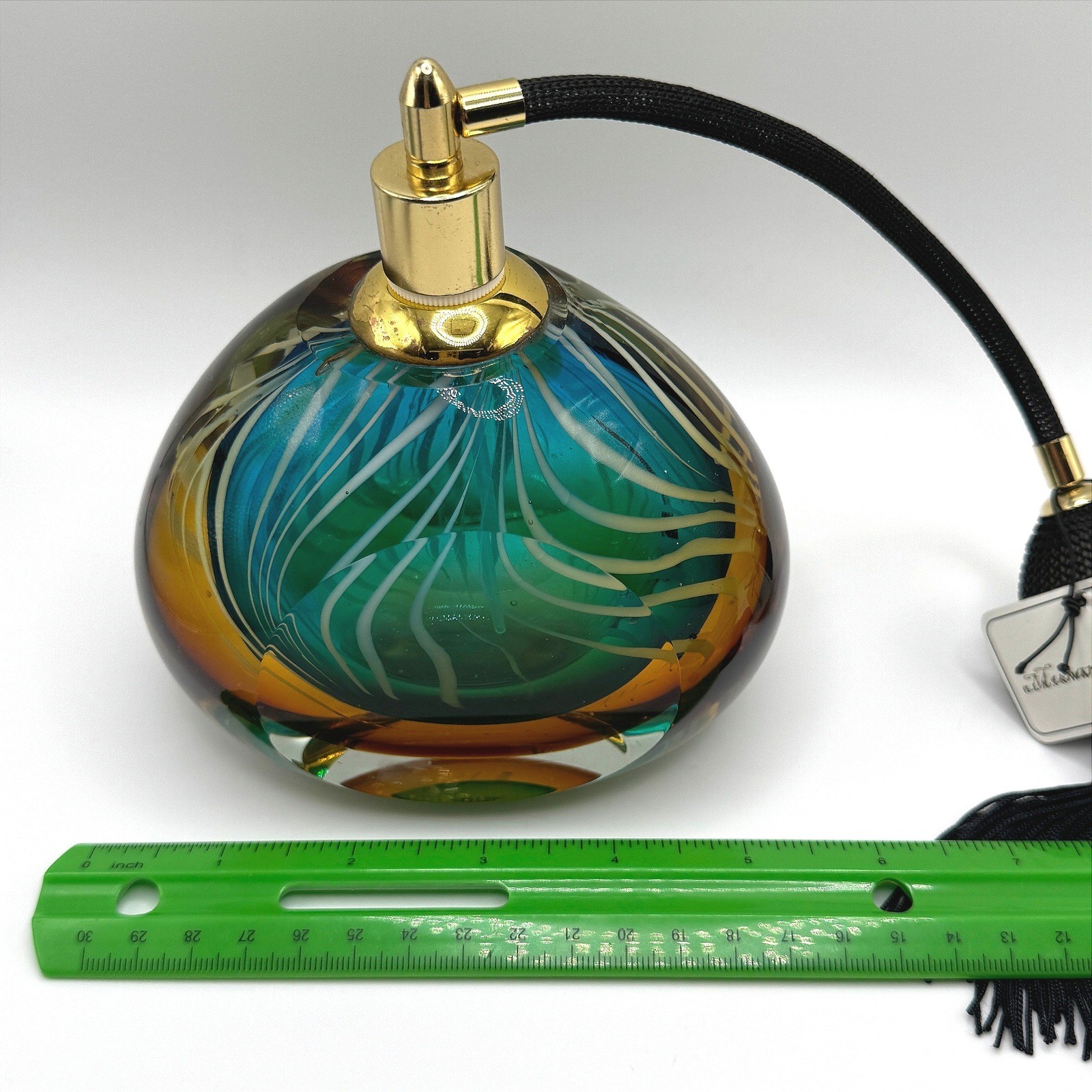 Vintage Murano Art Glass Perfume Atomizer Heavy Hand Blown MCM Vanity Dressing