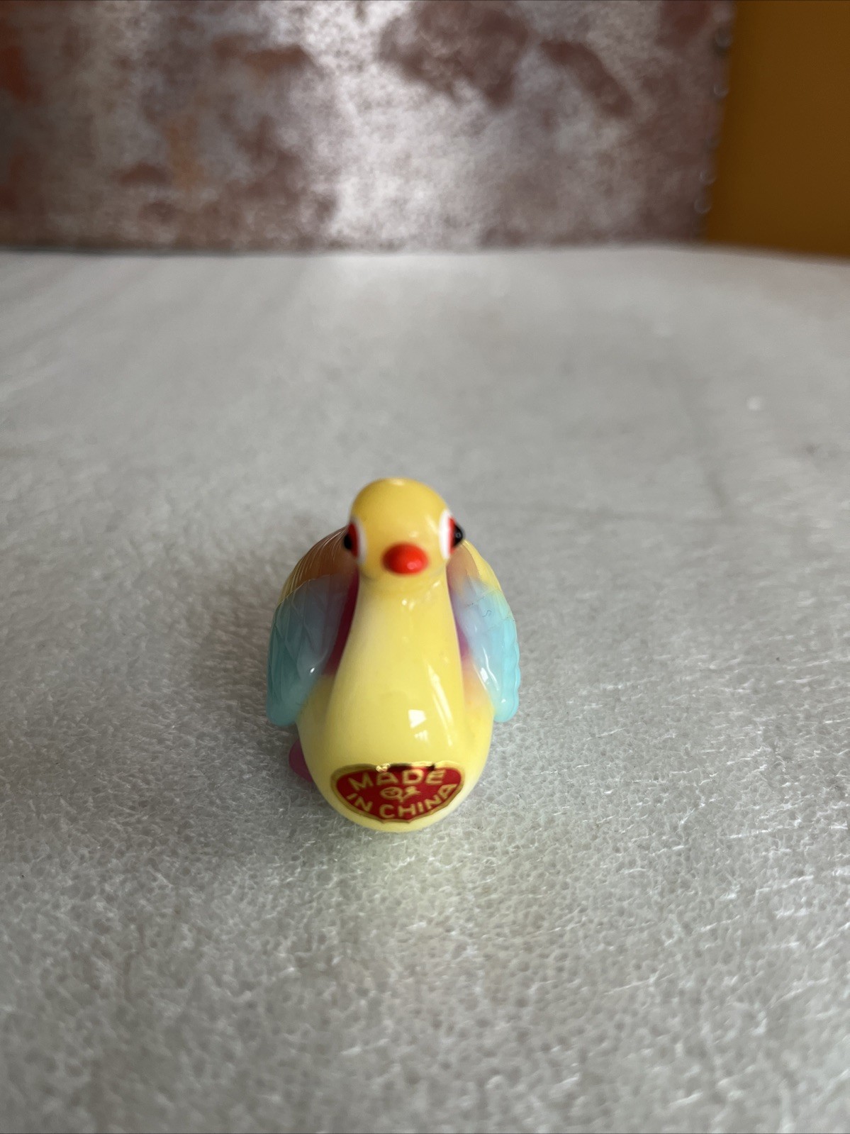 Vintage Solid Glass Standing Peking Duck Figurine Handblown Rainbow Colors
