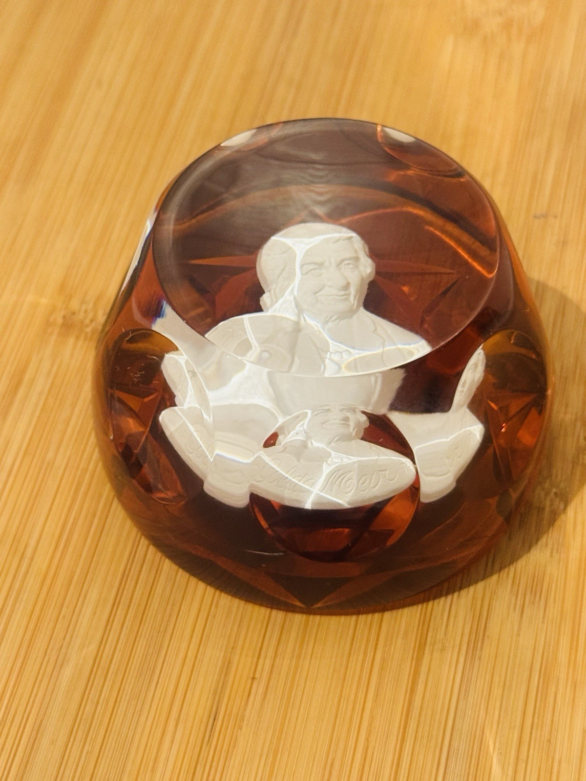 Cristal d’Albret limited Edition Golda Meir Prime Minister of Israel Paperweight