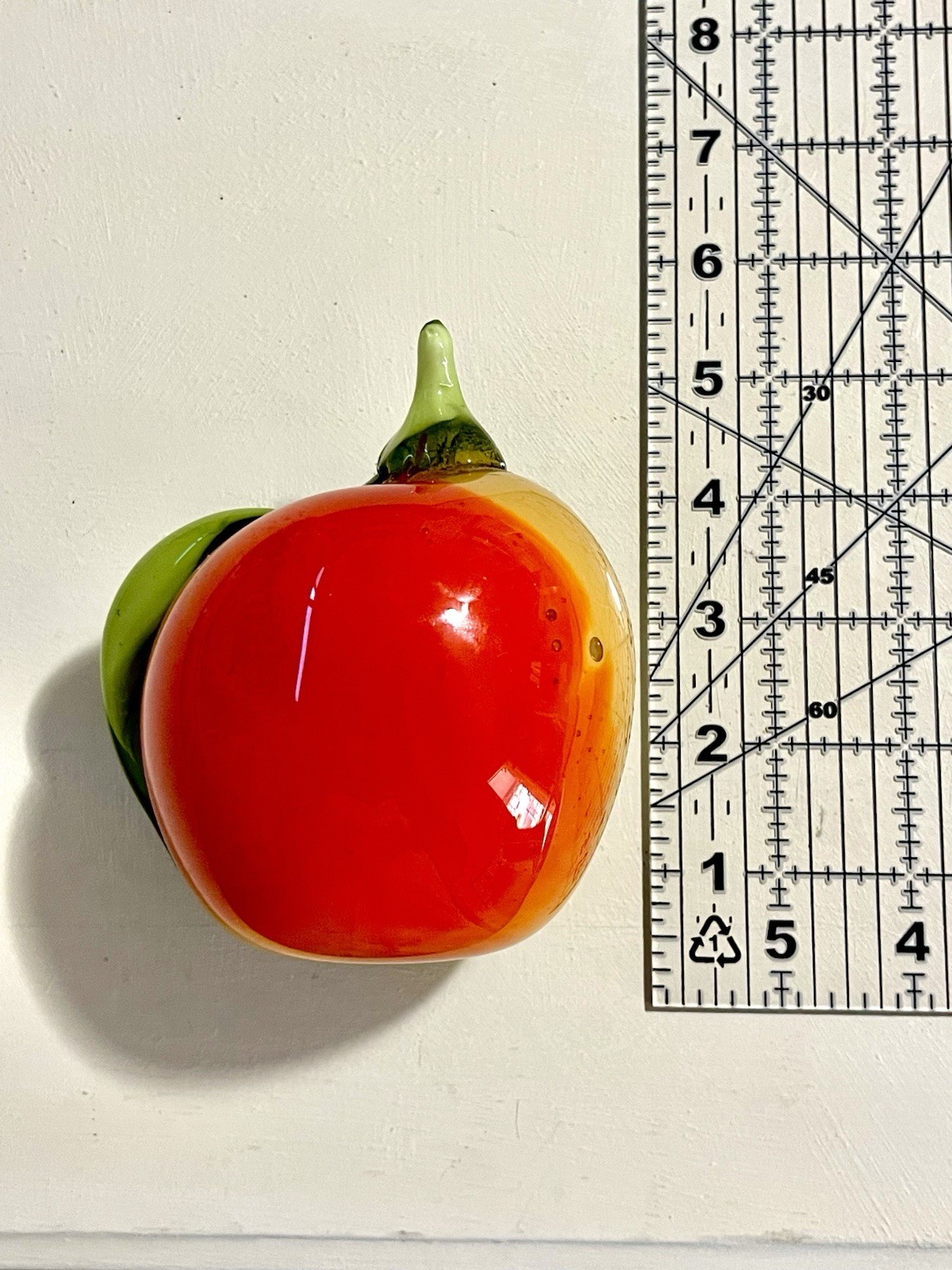 Murano Style Hand Blown Art Glass Apple