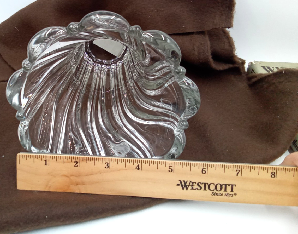 Mikasa Peppermint Vase Glass Clear Swirl Floral Holder Tabletop Decorative 1990s