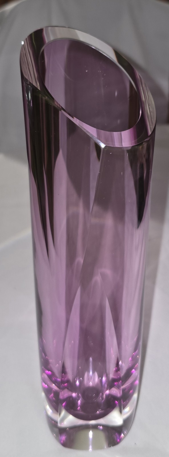 John Nickerson Abstract Art Glass Vase Signed 1994 Amethyst 11 1/2″ 2 lbs 13 oz