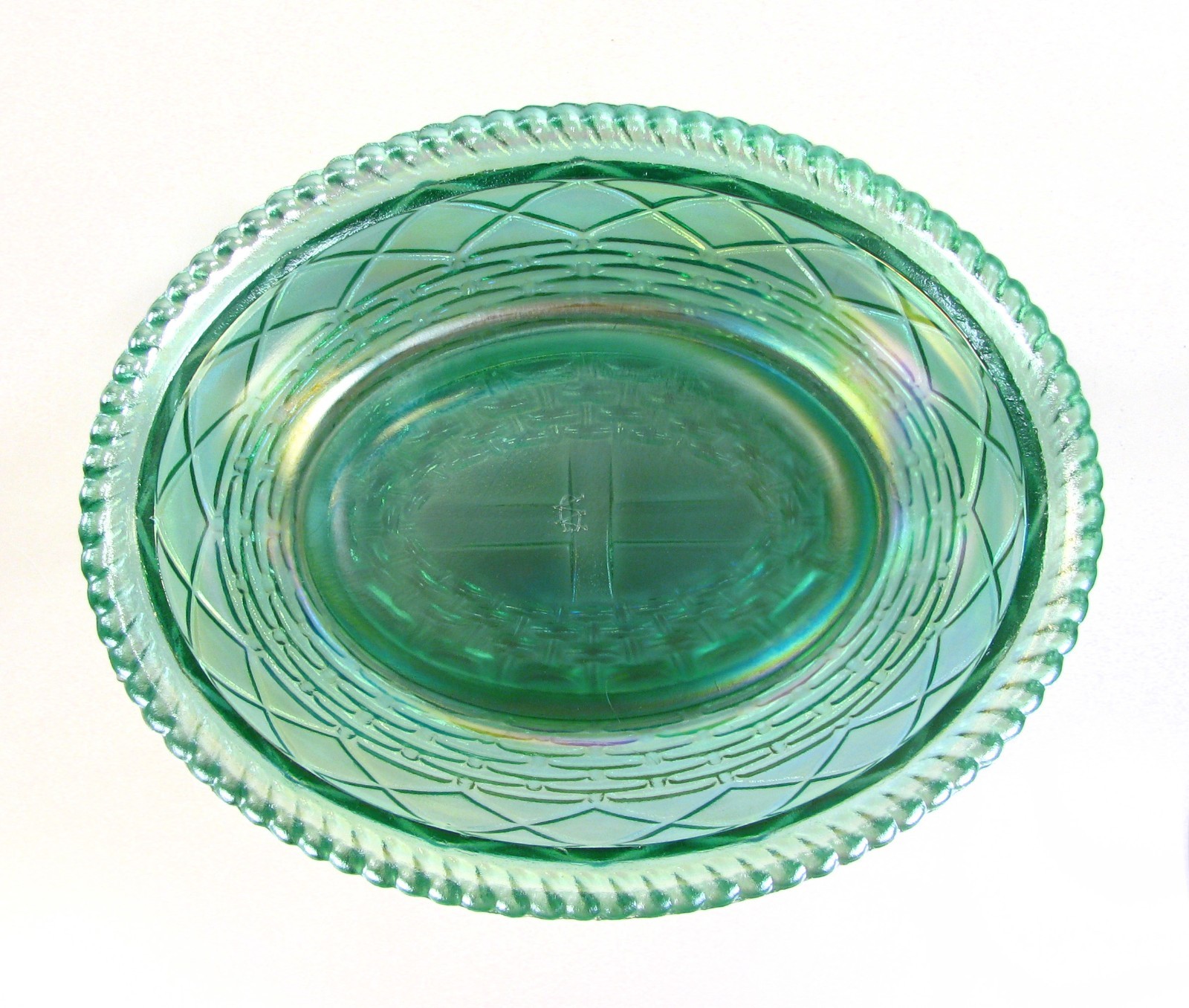 Westmoreland Glass for Levay – Emerald Green Carnival Lion Covered Dish -c. 1978