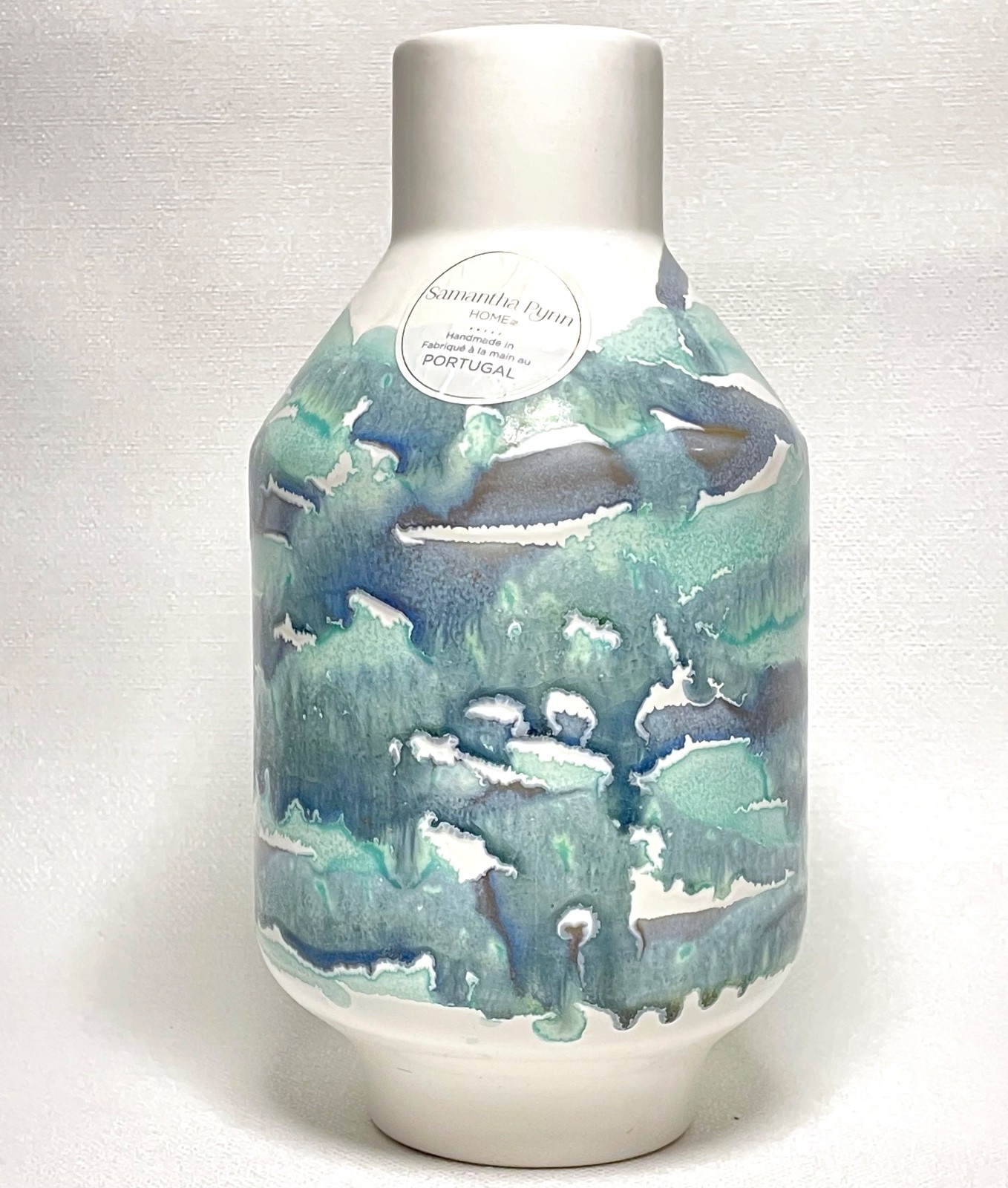 Samantha Pynn HOME Glazed Ceramic Vase – 26cm – Made in Portugal – NEW