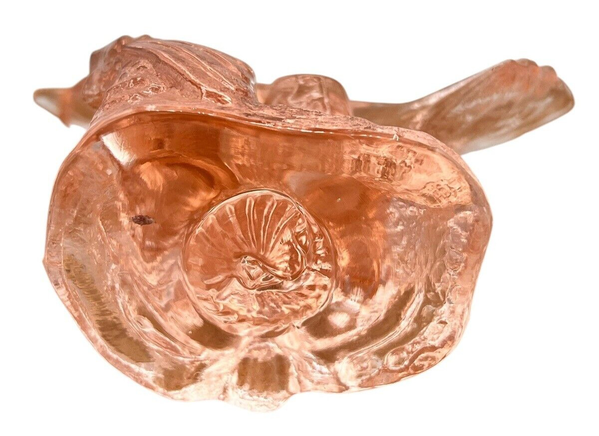 Mosser Glass Pink Peach 1976-2001 Bird in Flight Figurine #175