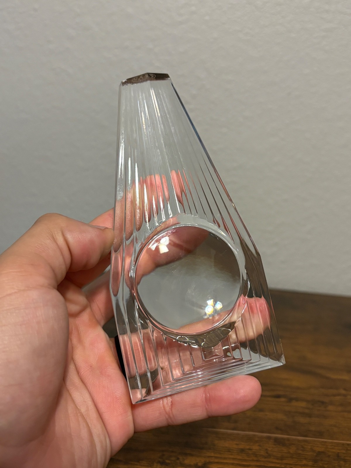 Baccarat Crystal 5 7/8″L Clear Magnifying Glass Paperweight Marked