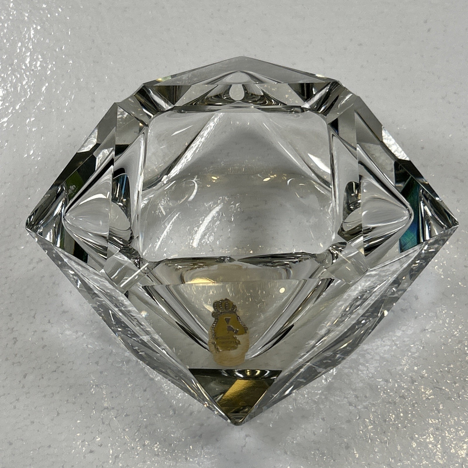 Vintage Imperlux East Germany Hand Cut Lead Crystal Bowl Geometric MCM