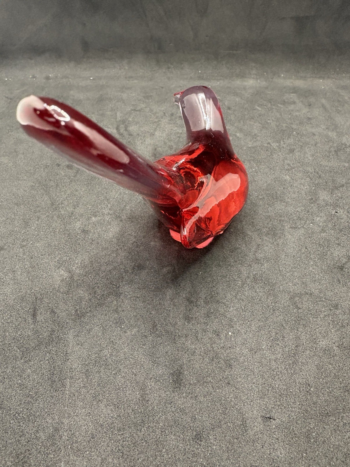 Fenton Art Glass Ruby Red Bird of Happiness Figurine Vintage MCM Cranberry Color