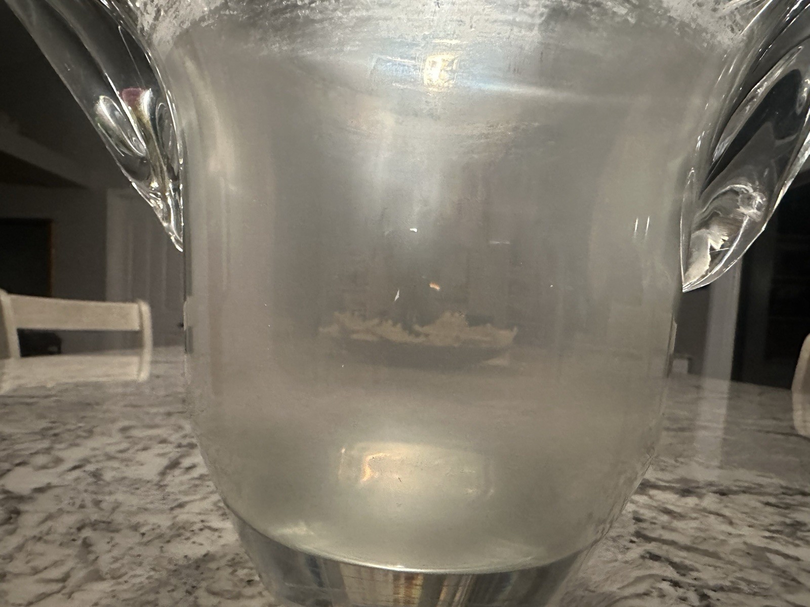 Daum France Large Signed Clear Crystal Vase Heavy Vintage Read