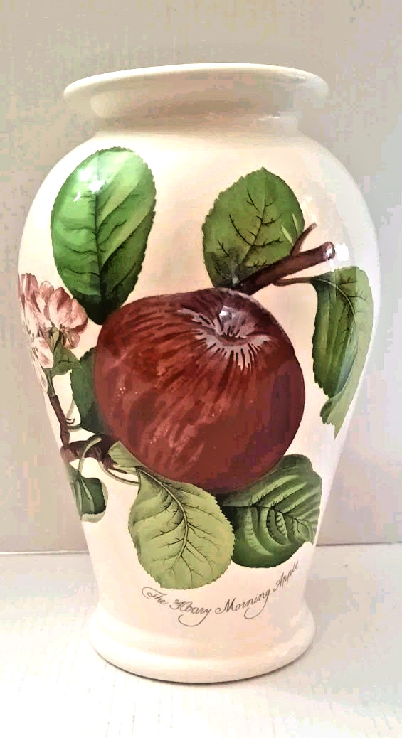 Portmeirion Pomona Collection The Hoary Morning Apple Vase 8.25″ x 5″ England