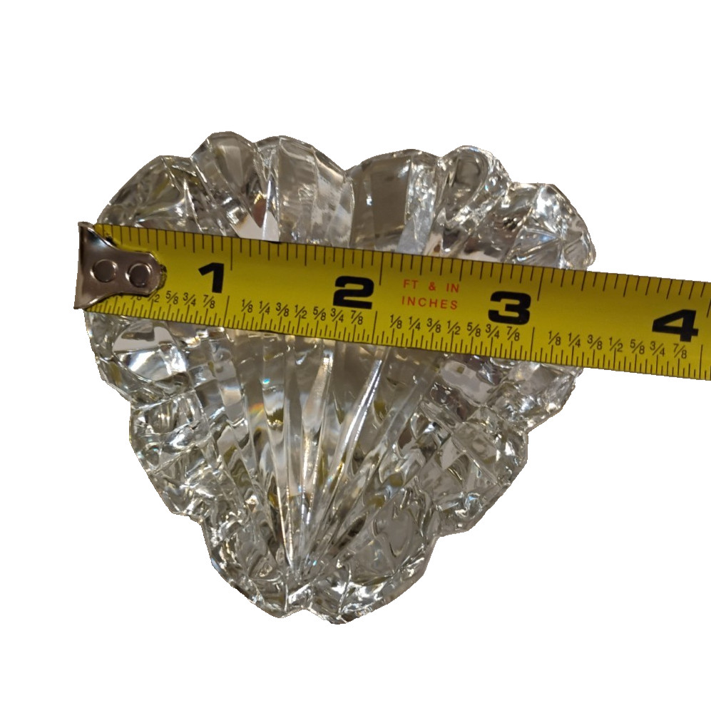 Crystal Clear Cut Heart Paperweight 3.5” L x 1-5/8” H