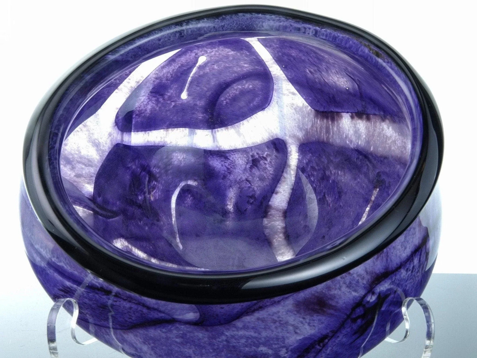 1997 Robert Eickholt Heavy Purple Abstract studio art glass vase