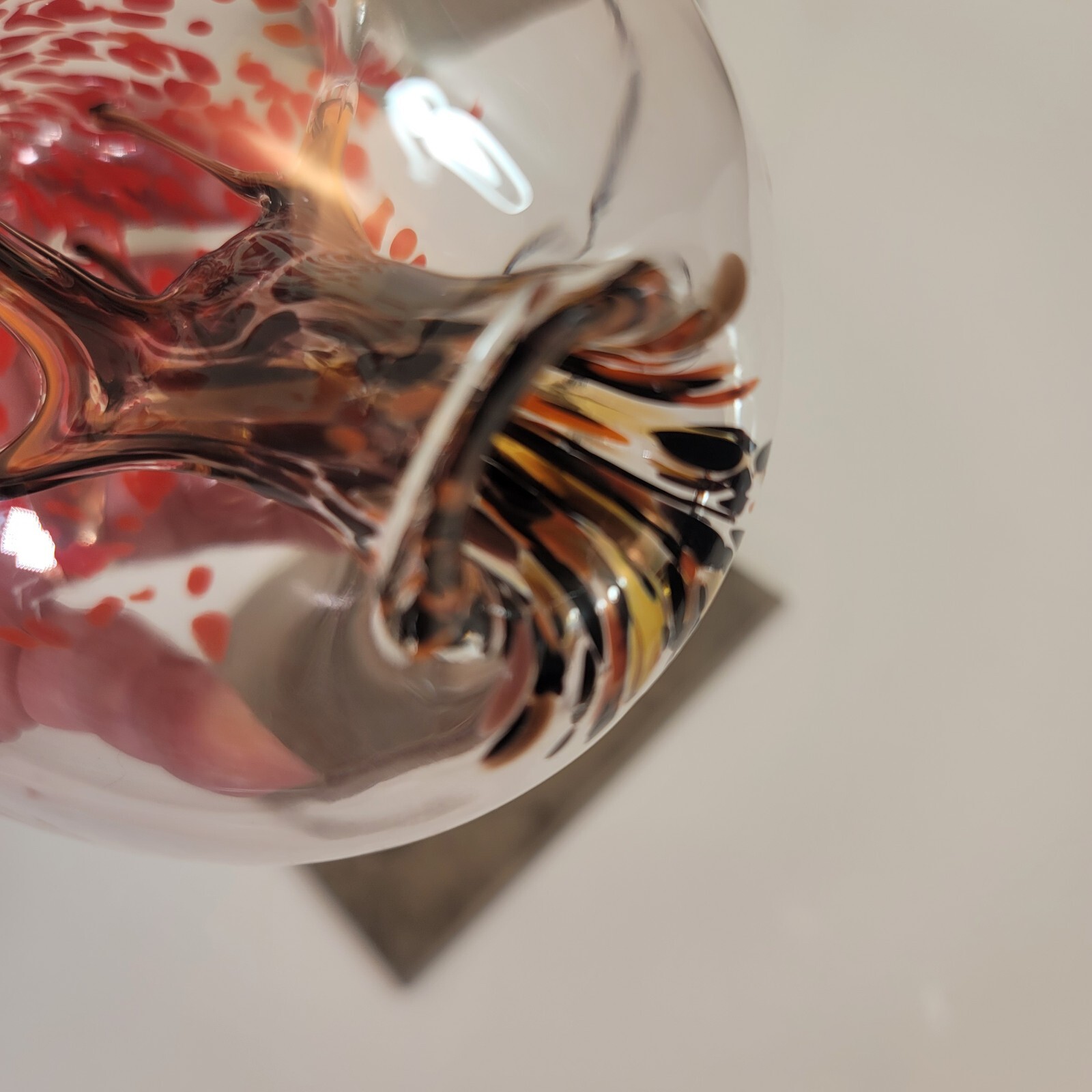 6″ Hand Blown Beautiful Tree Glass Art On Stand