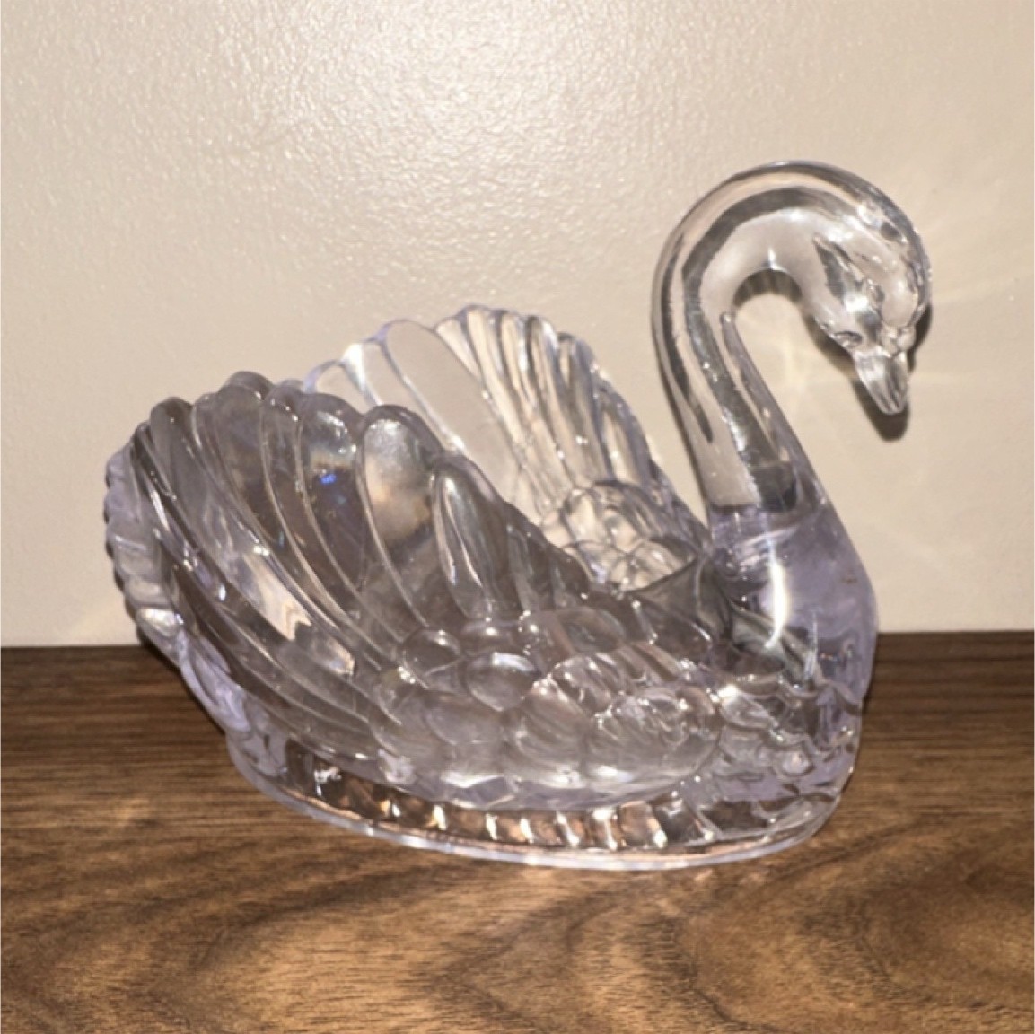 Clear Plastic Swan Figurine
