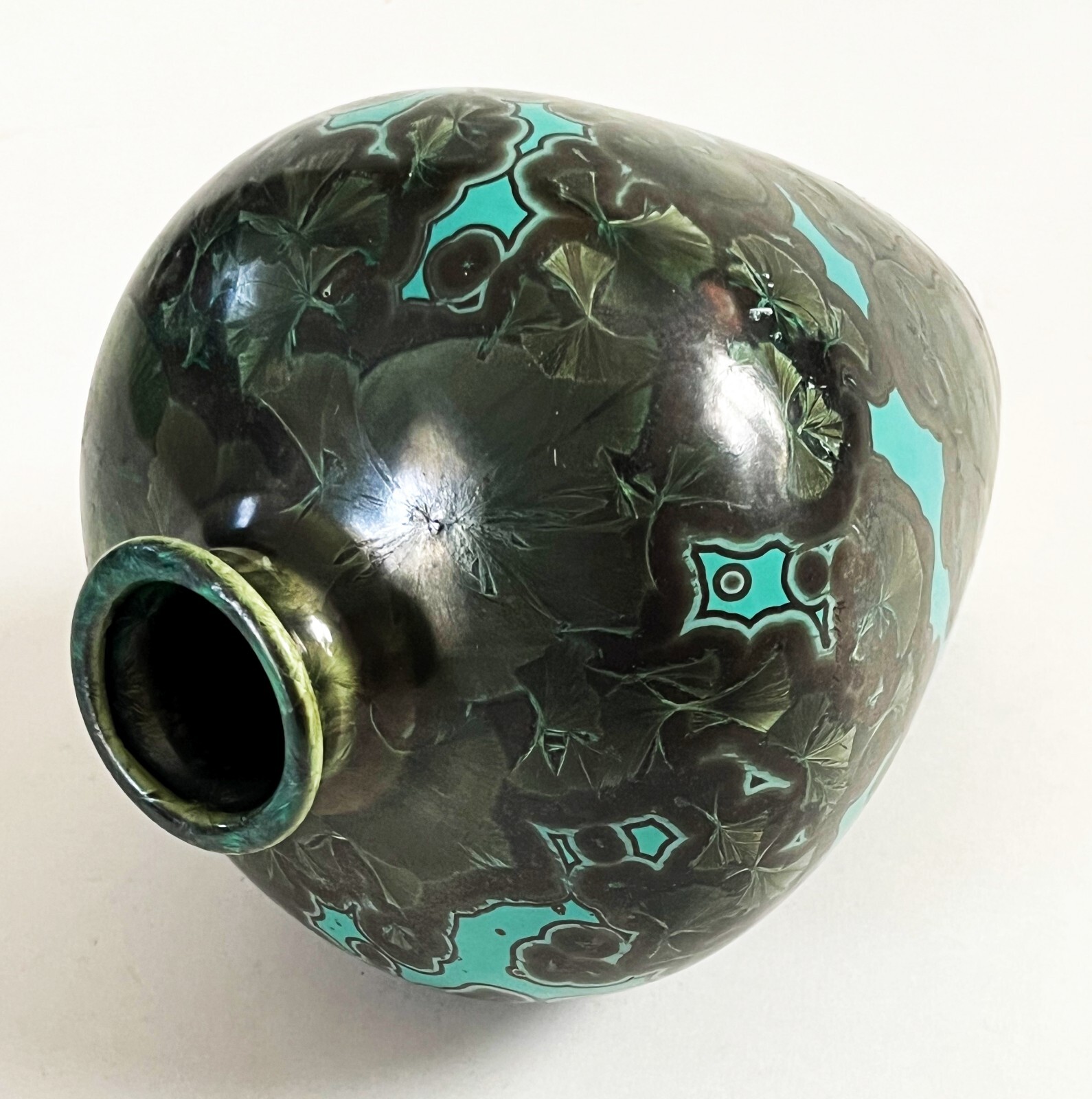 JON PRICE LAGUNA BEACH STUDIO ART POTTERY CRYSTALLINE PORCELAIN WEED POT VASE