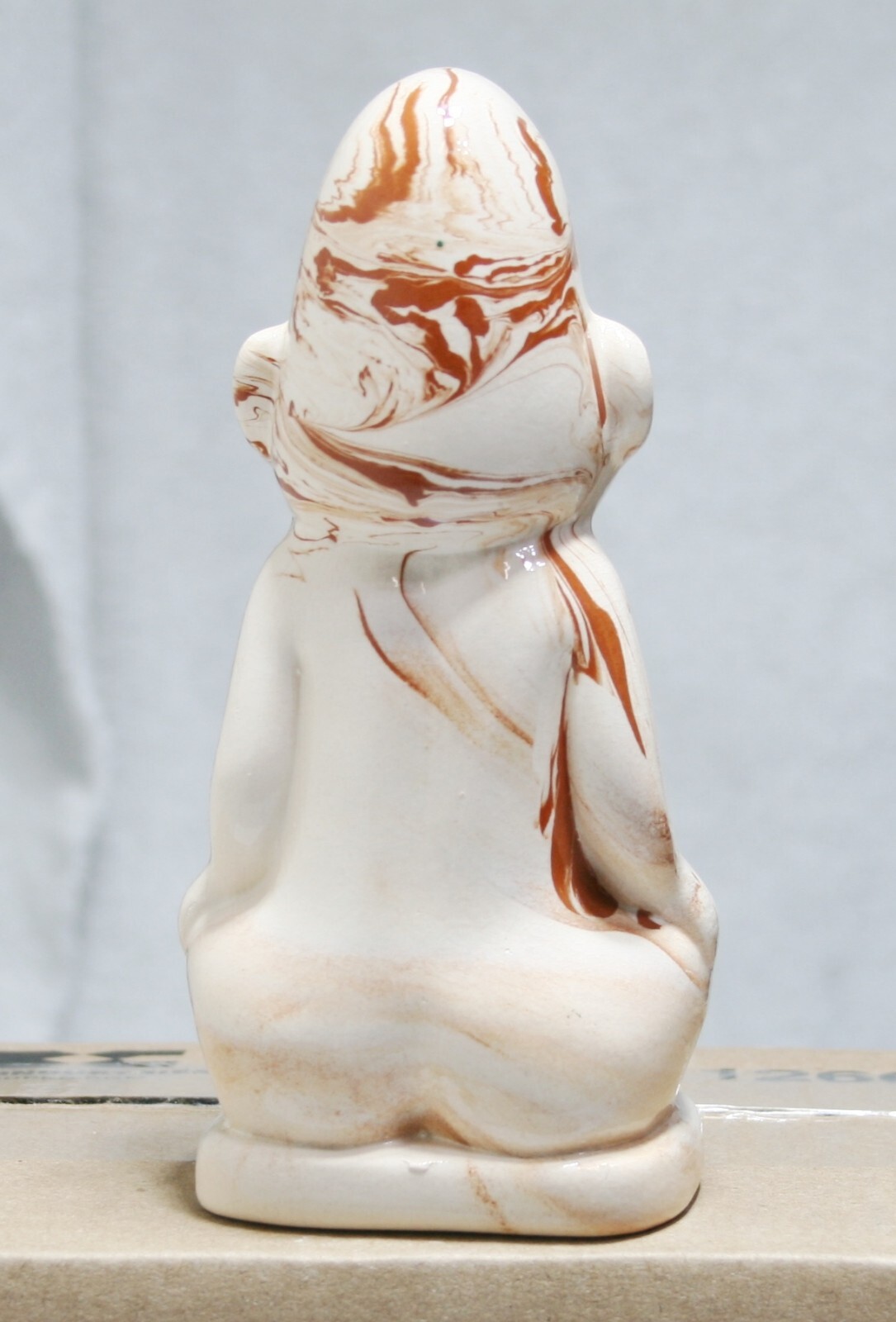 Vintage 70’s Figurine 6″ Brown Swirl Pottery Inuit Eskimo MADE IN ALASKA Signed