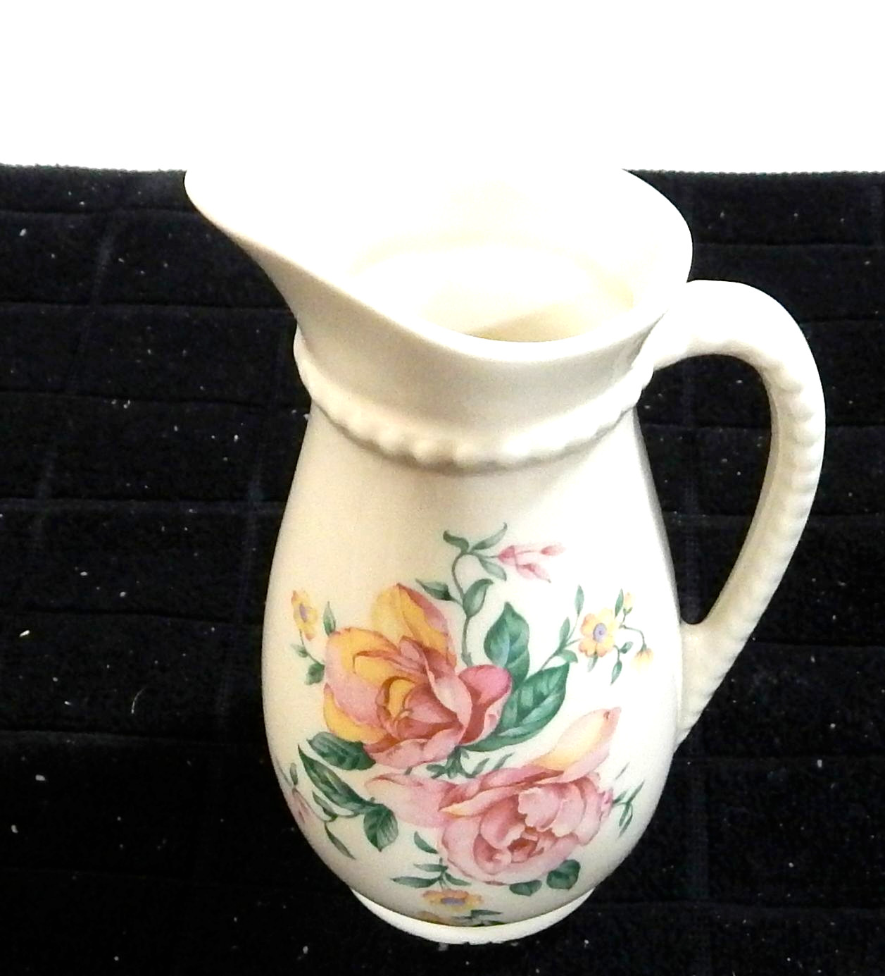 Pitcher Vase 6 1/4″ Pink Roses Vintage Royal Copley