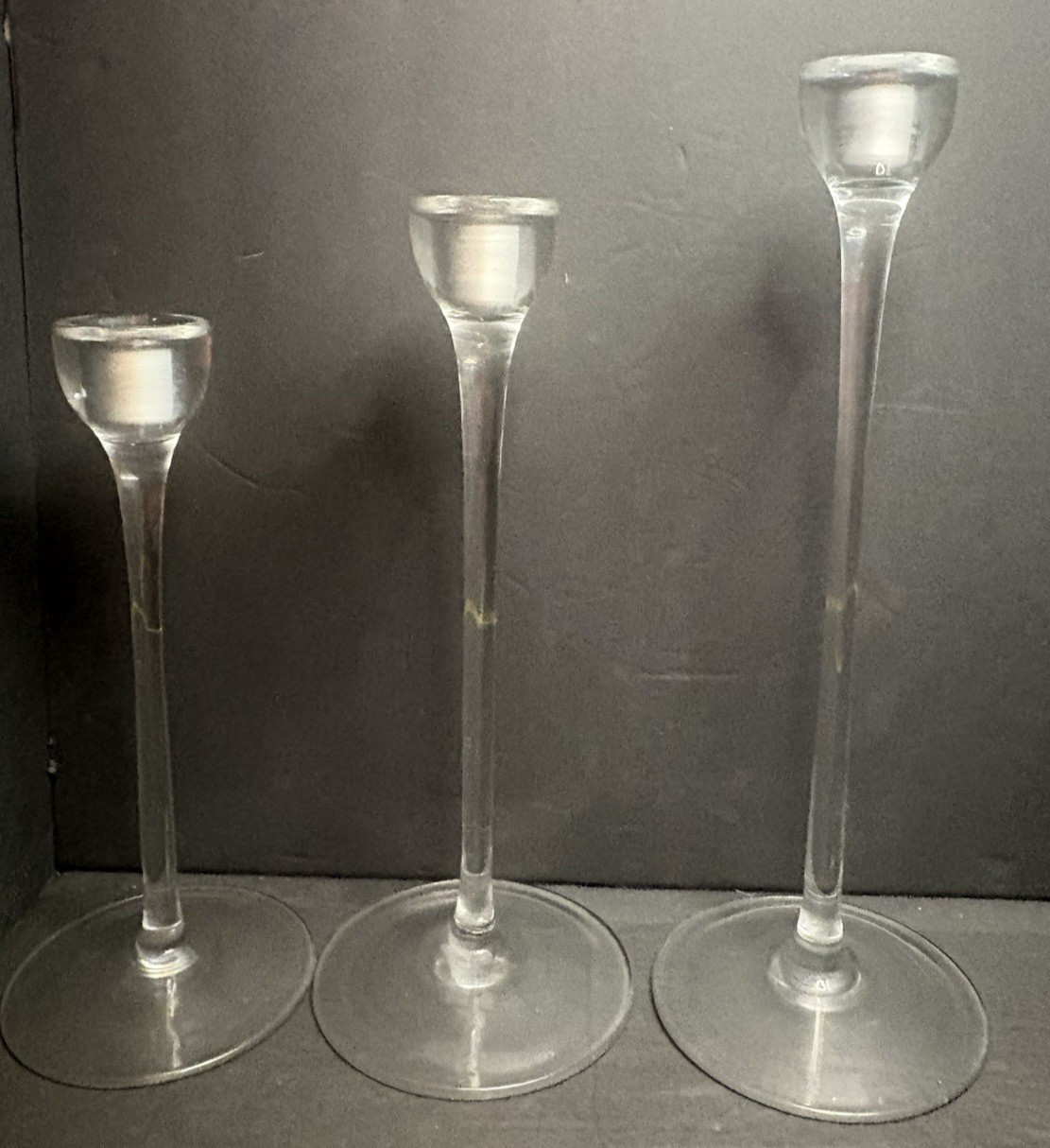 Retired 90’s IKEA Blomster design P Amsell/B Berlin Glass Candlesticks Set of 3