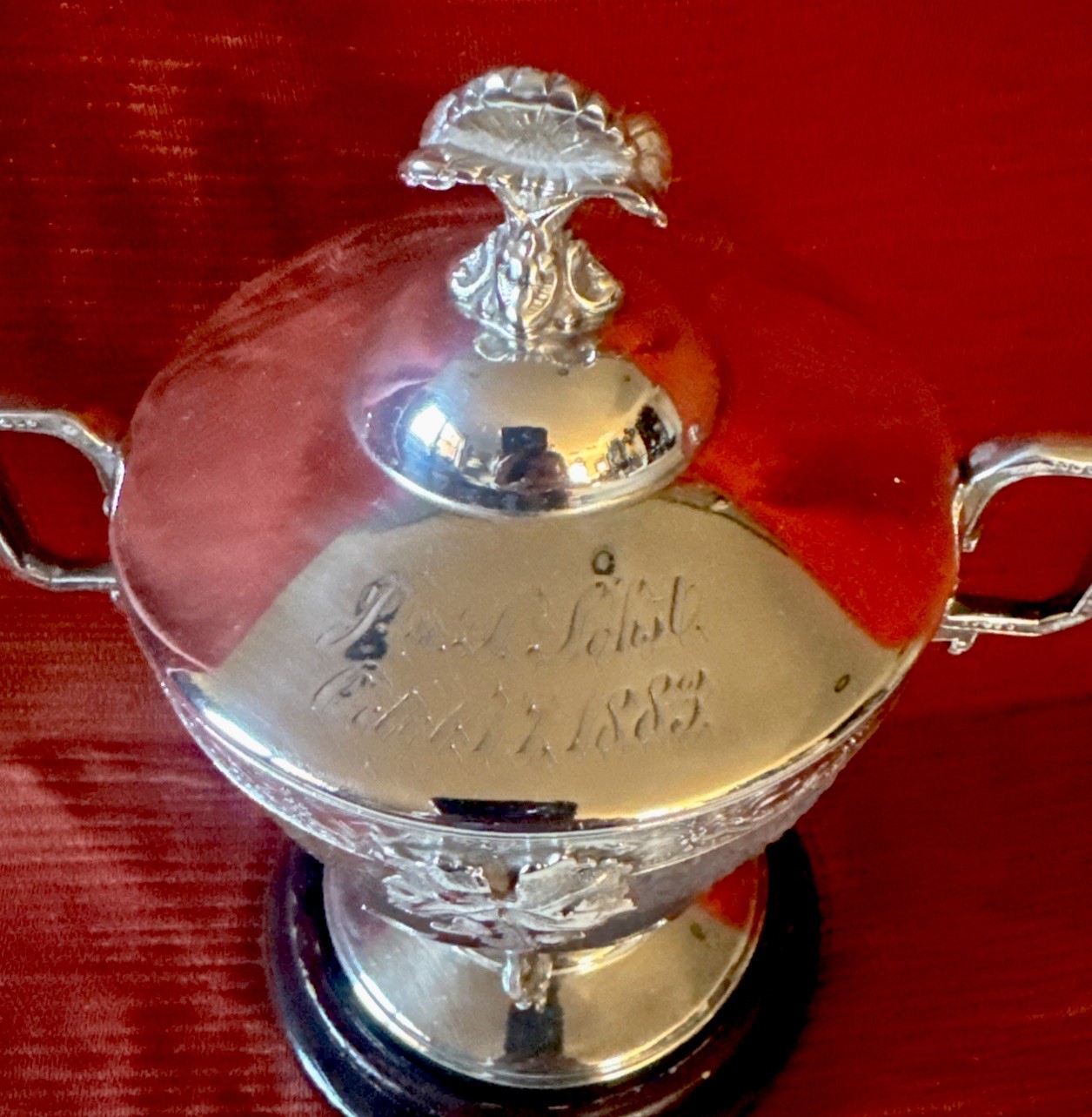 Rare 1883 J.u.S. Schüt Quadruple Silverplate , Lidded Presentation Urn