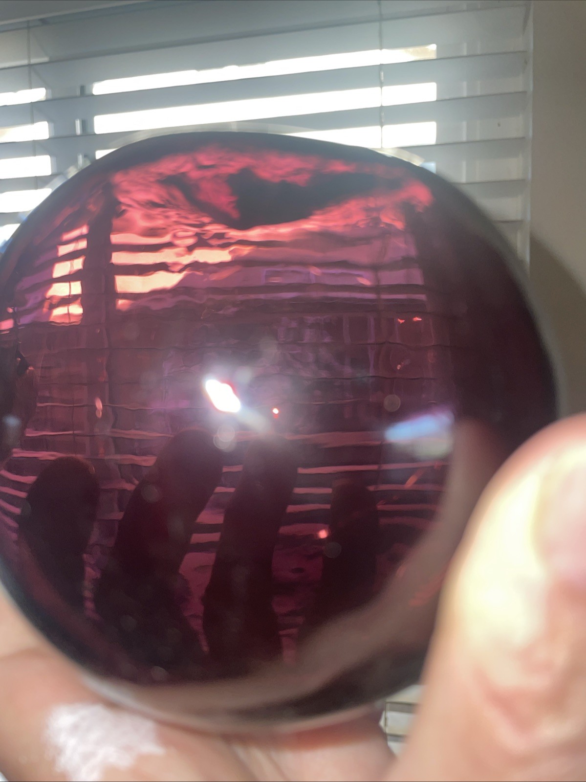 Vintage Artisan Glass Hand Blown Purple Glass Sphere/Orb Fishing 3 3/4” Diameter