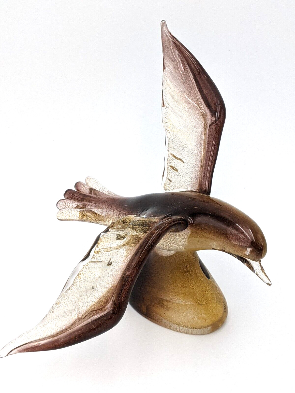 Gorgeous Vintage Murano Italian Blown Glass Polveri Seagull by Archimede Seguso