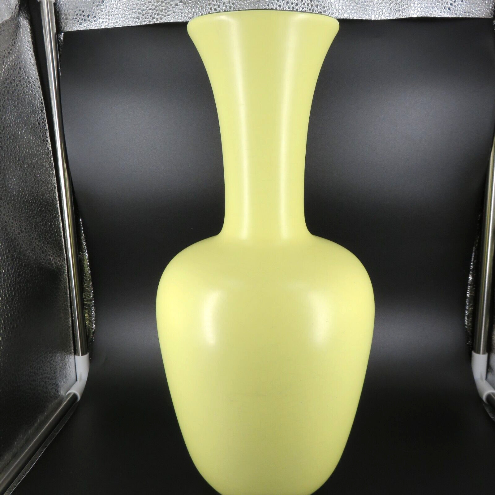 Vintage WAECHTERSBACH GERMANY EXTRA TALL LONG NECK VASE LFG6007 YELLOW MATTE 13″