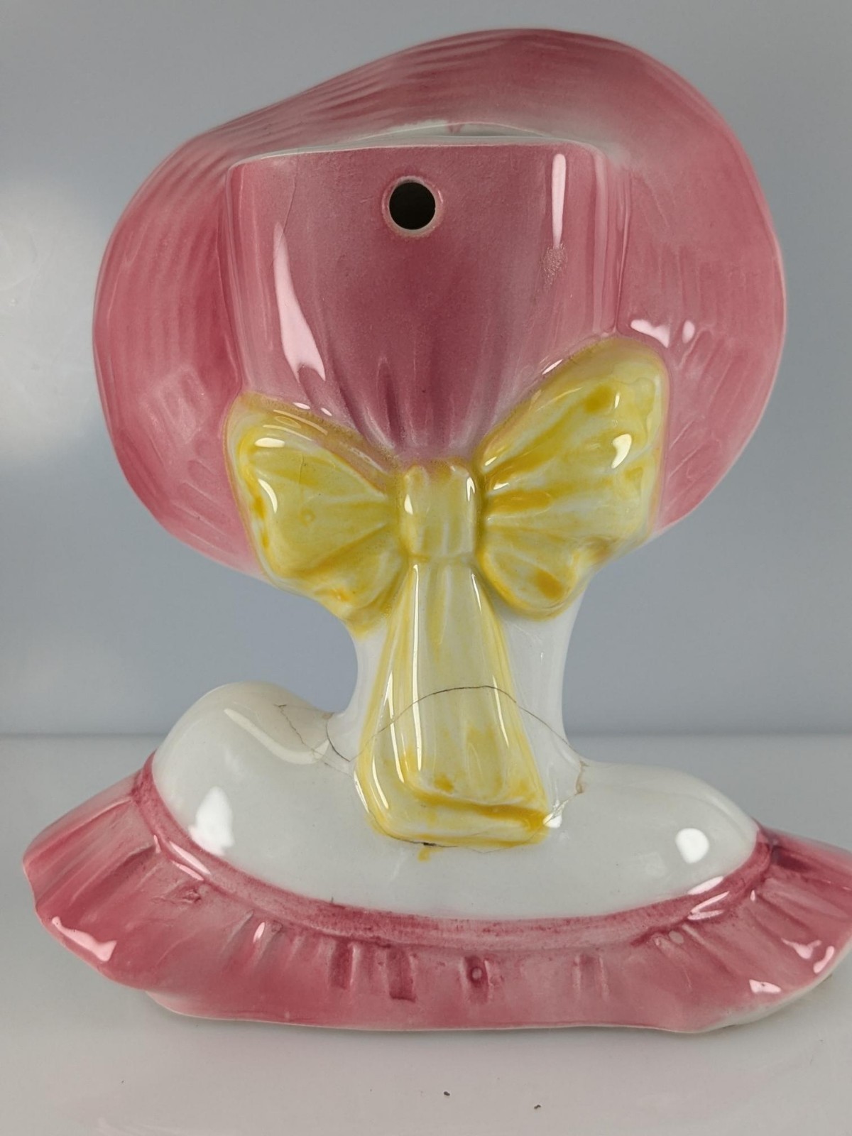 Vintage Lady Head Vase Crack Head