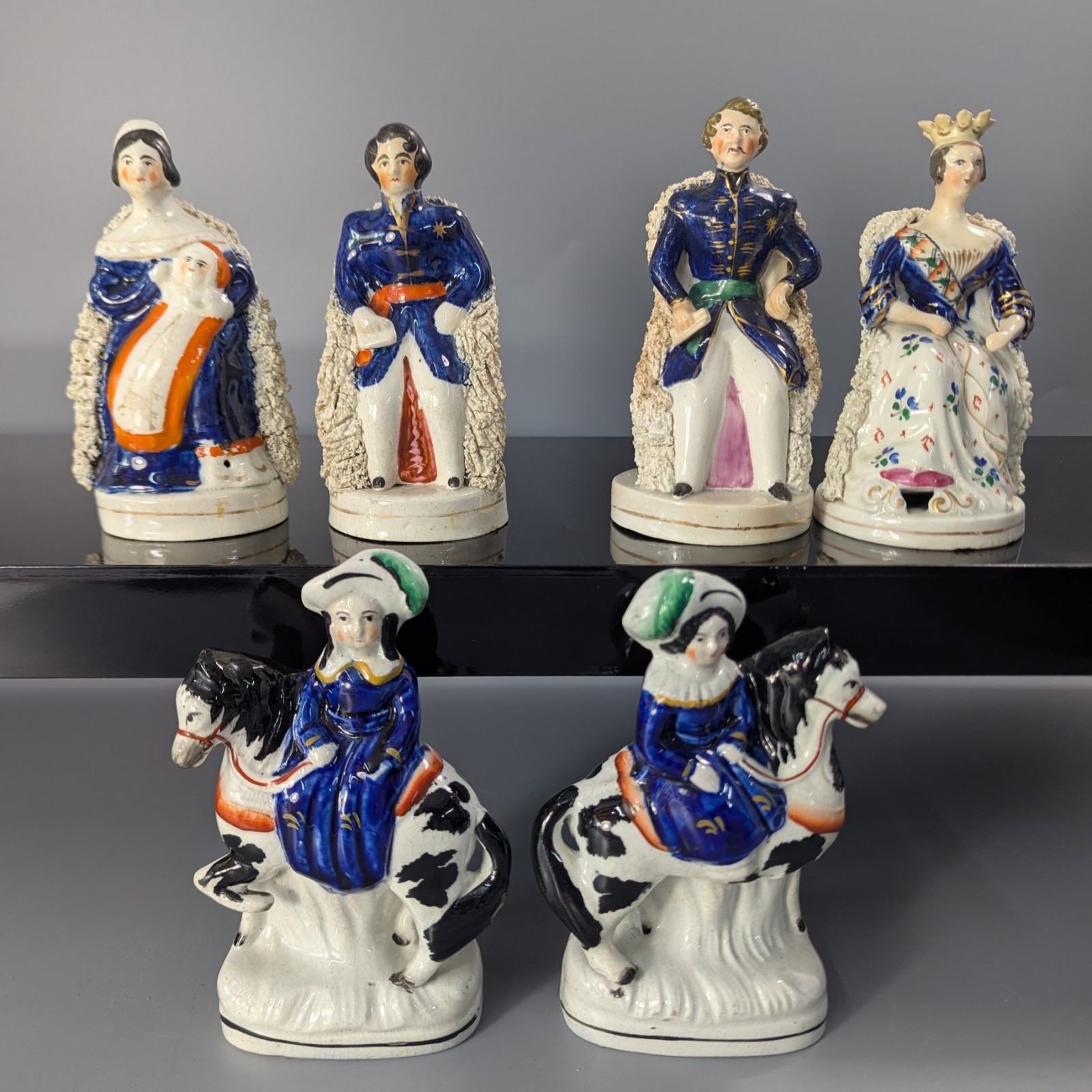 Collection of Victorian Staffordshire Royal Figures – Queen Victoria & Albert
