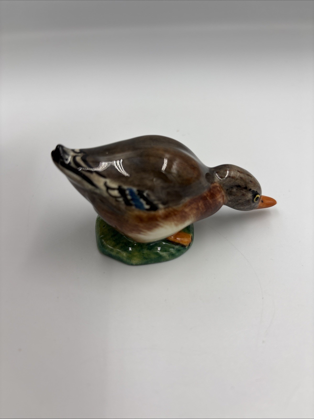 Gort USA Company Mallard Duck Bird Bone China Figurine Signed 59B 3” Long