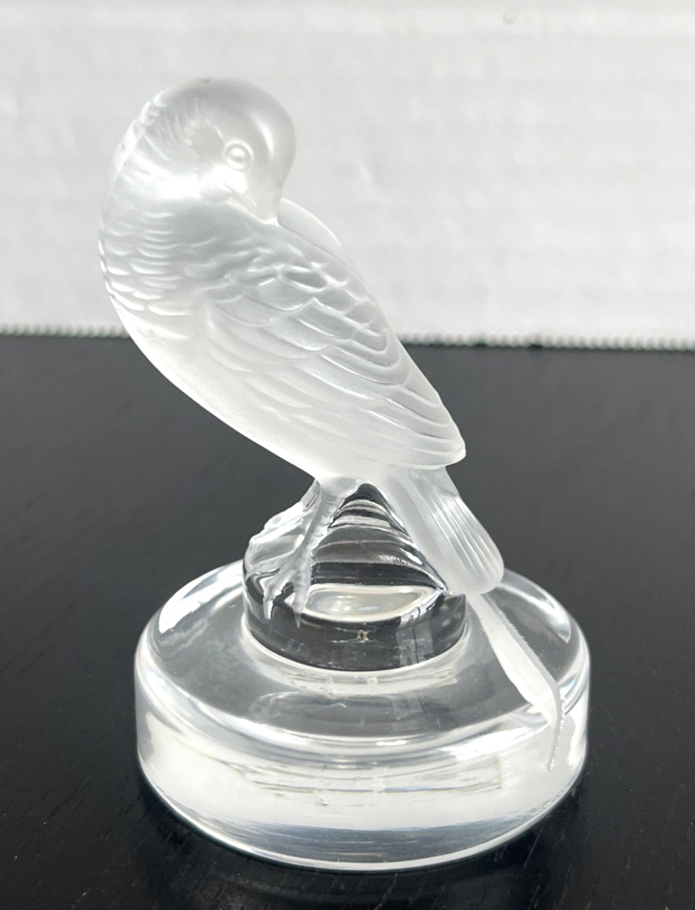 Lalique Turtledove Bird Place Card Holder Figurine Mint