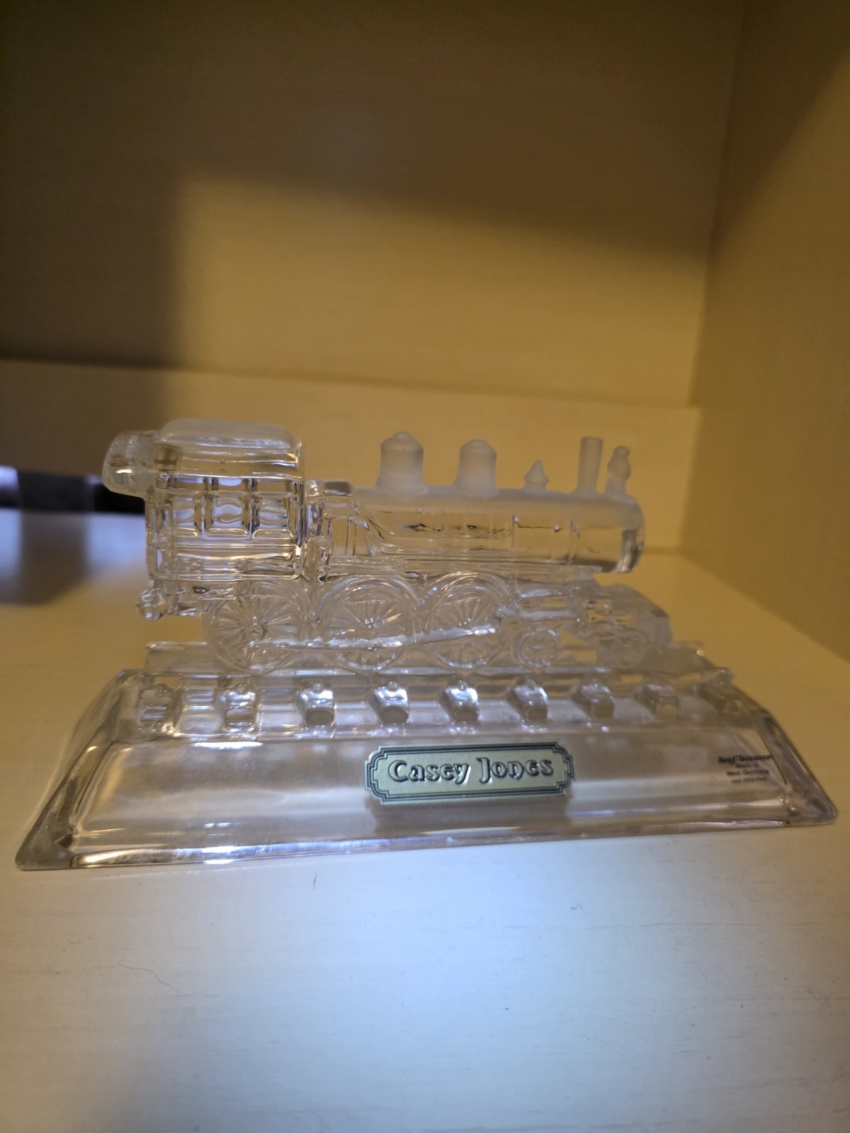 Vintage Hofbauer Lead Crystal Glass Locomotive Train Casey Jones West Germany