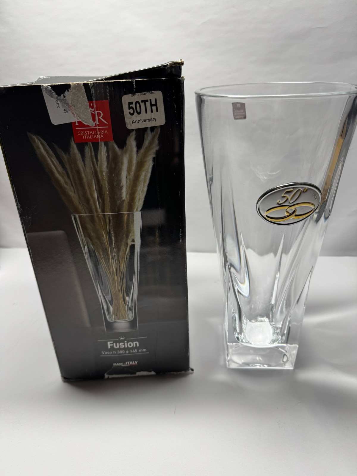 RCR Home & Table Fusion Lead Free Crystal Vase 50 Anniversary