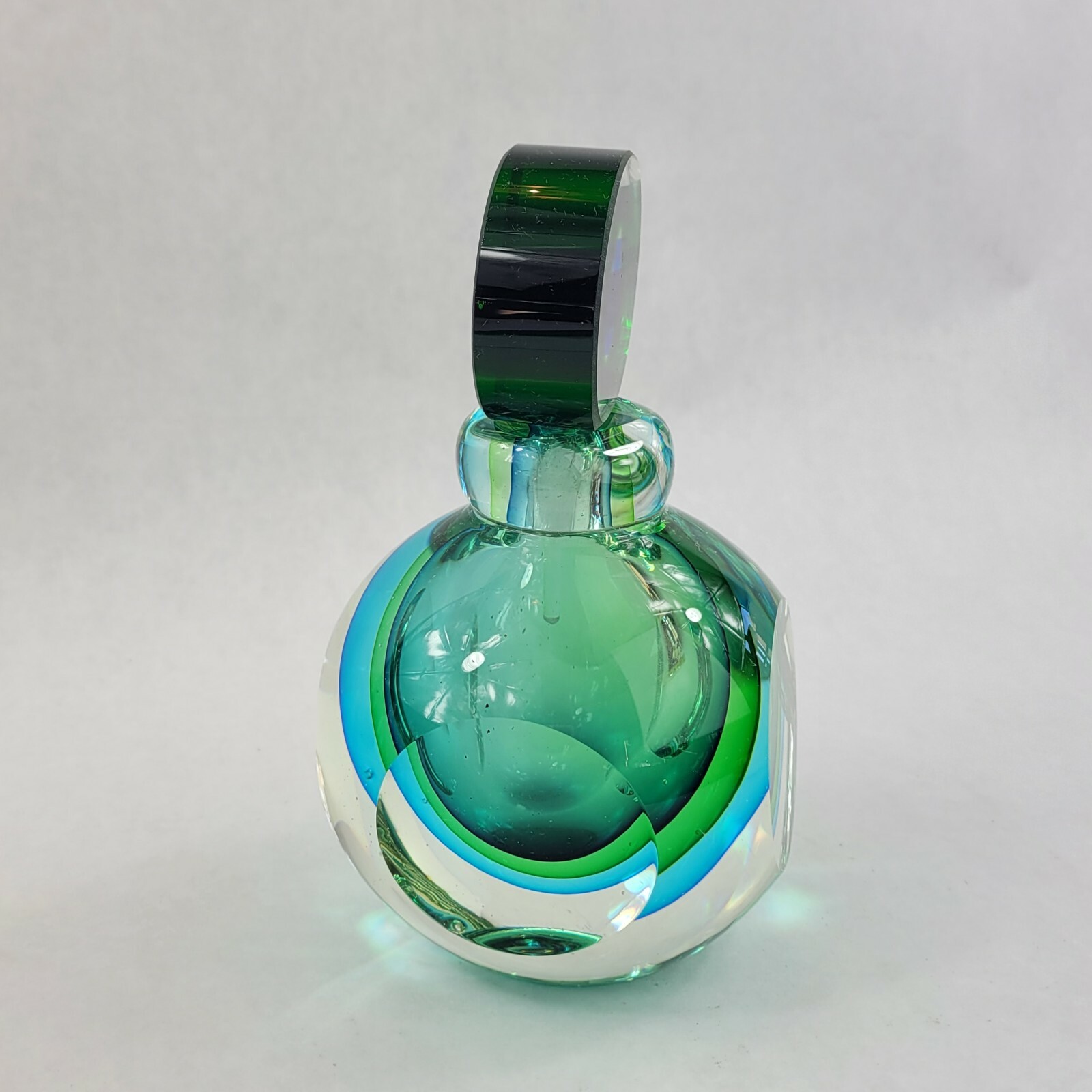 Sommerso Glass Perfume Bottle Luigi Onesto Murano Italy over 6″ tall “Jennifer”