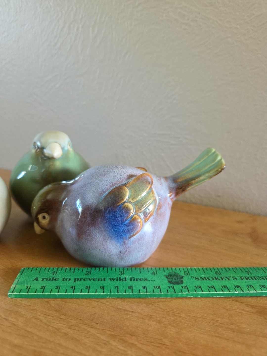 3 Chubby Round Pottery Birds Farmhouse Sparrow Finch Figurine Decor Nature Boho