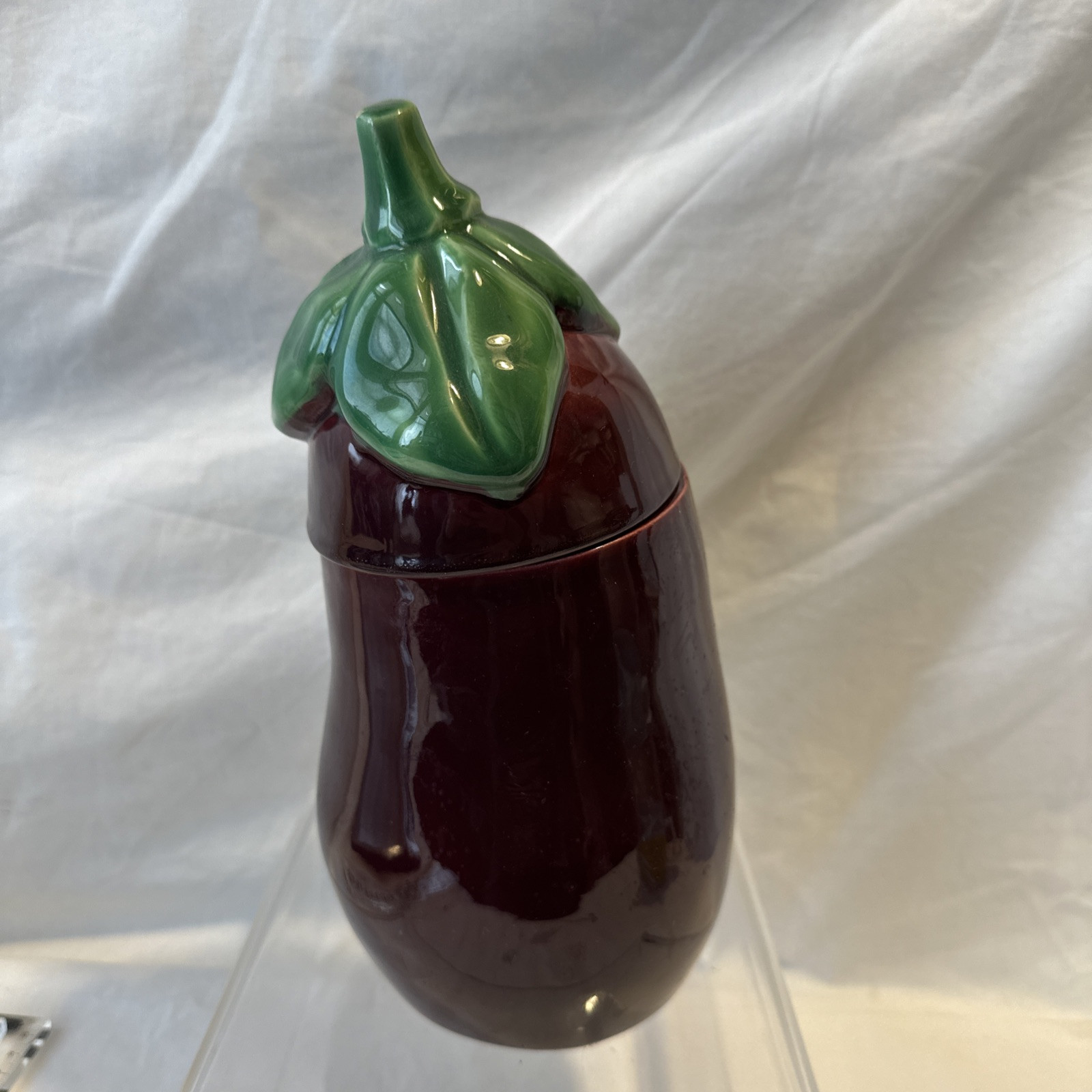 Vintage Great Impressions Studio Art Pottery Eggplant Canister 10”H X5”W