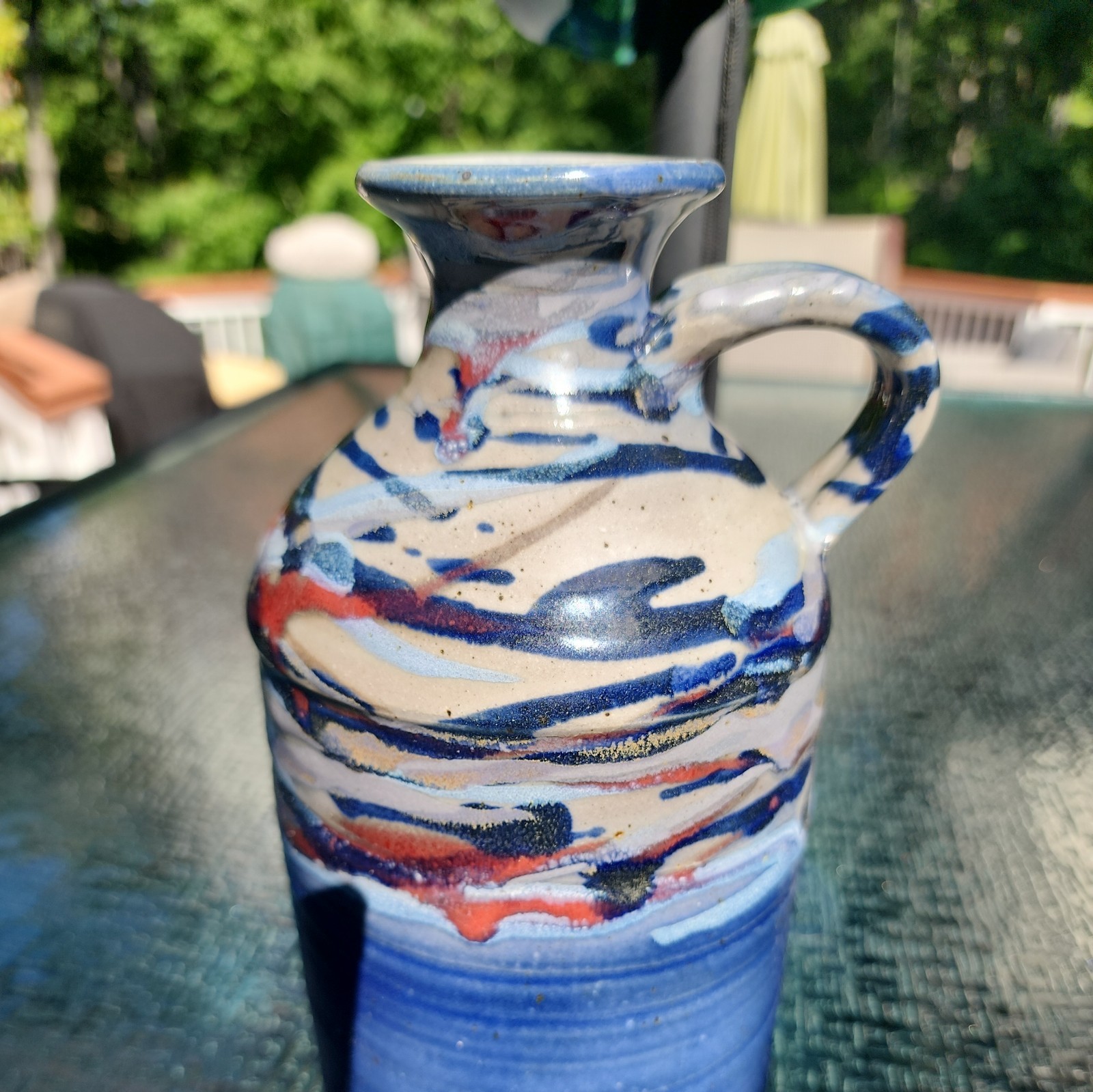 Engraved BUIE Glazed Studio Art Pottery Stoneware Jug Gatlinburg TN (EB4)