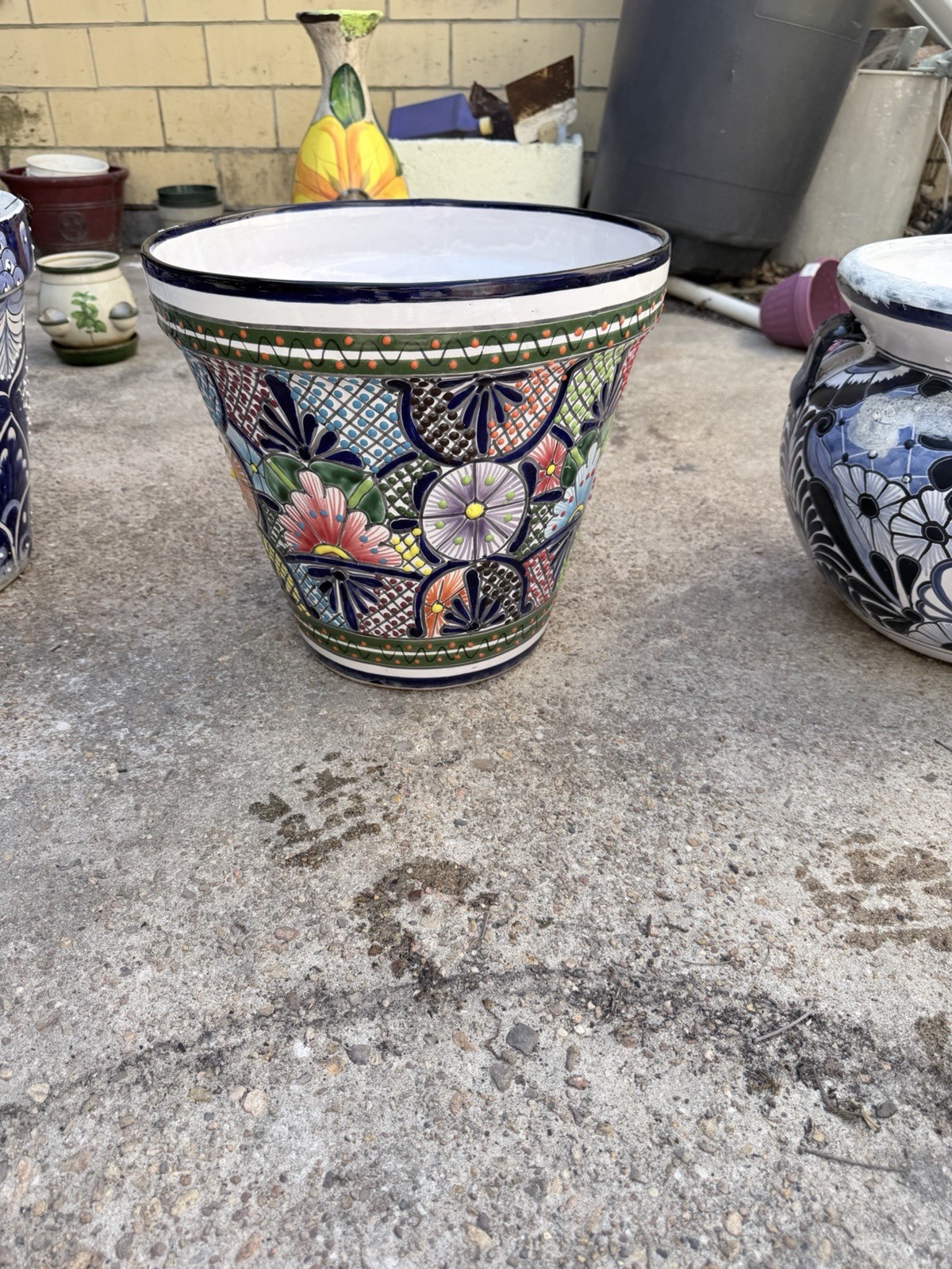 Handmade Multicolor Ceramic Art Pottery Planter, Floral & Animal Designs