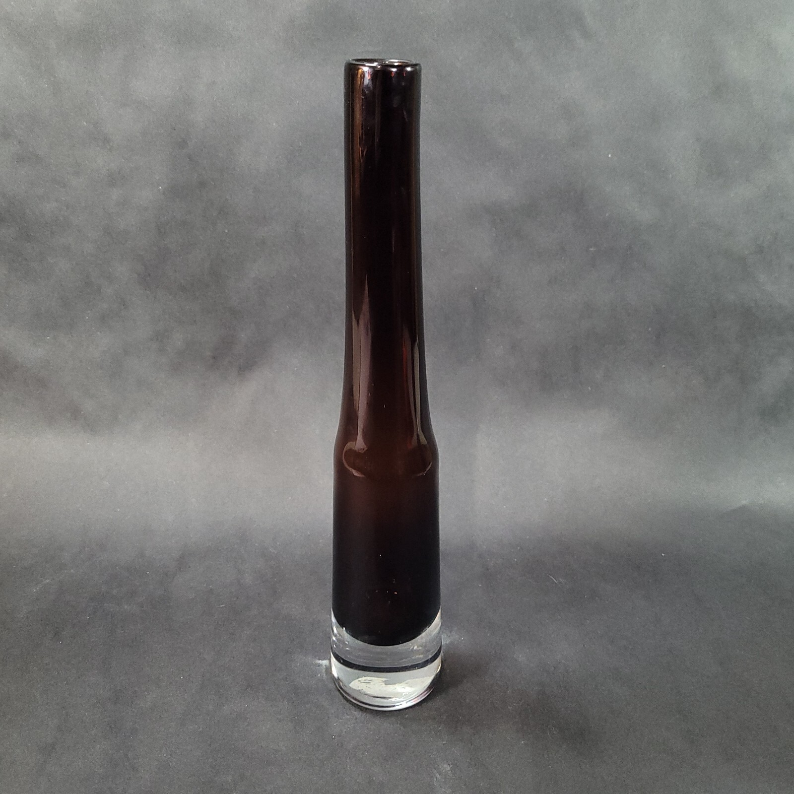 Krosno Poland Art Glass Vase Small 12 in Tall Wine Amber Original Sticker