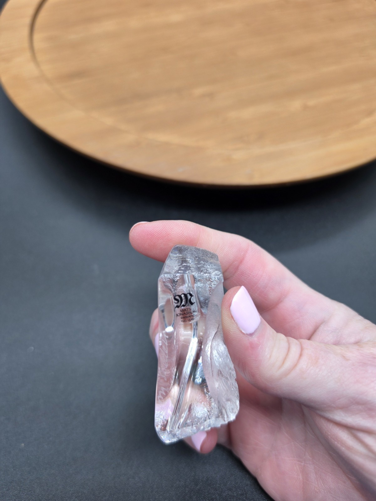 Signed MATS JONASSON Sweden Crystal Full Lead SWAN Sculpture Paperweight