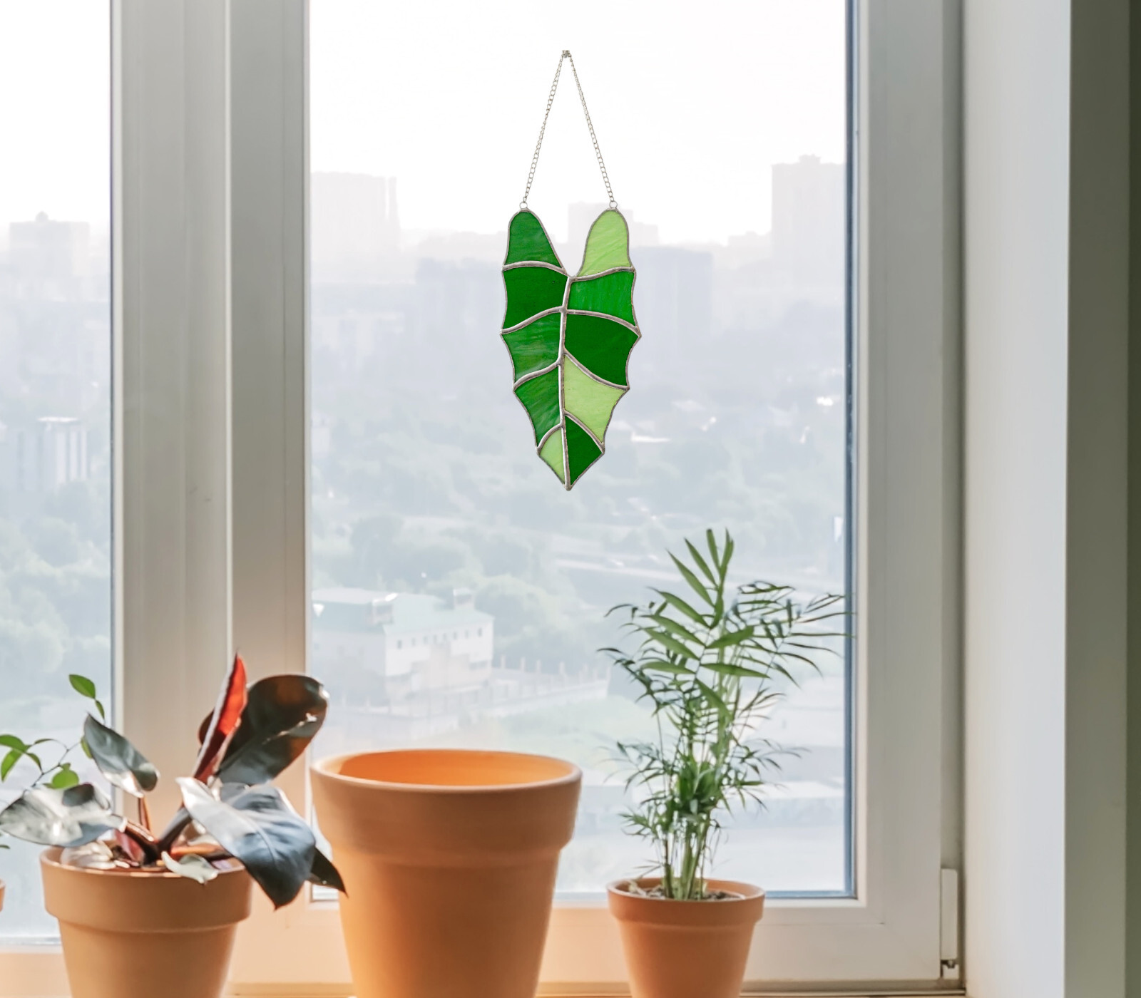 Leaf Glass Art, Monstera Stain Glass, Nature For Home, Nature Leaves Decor