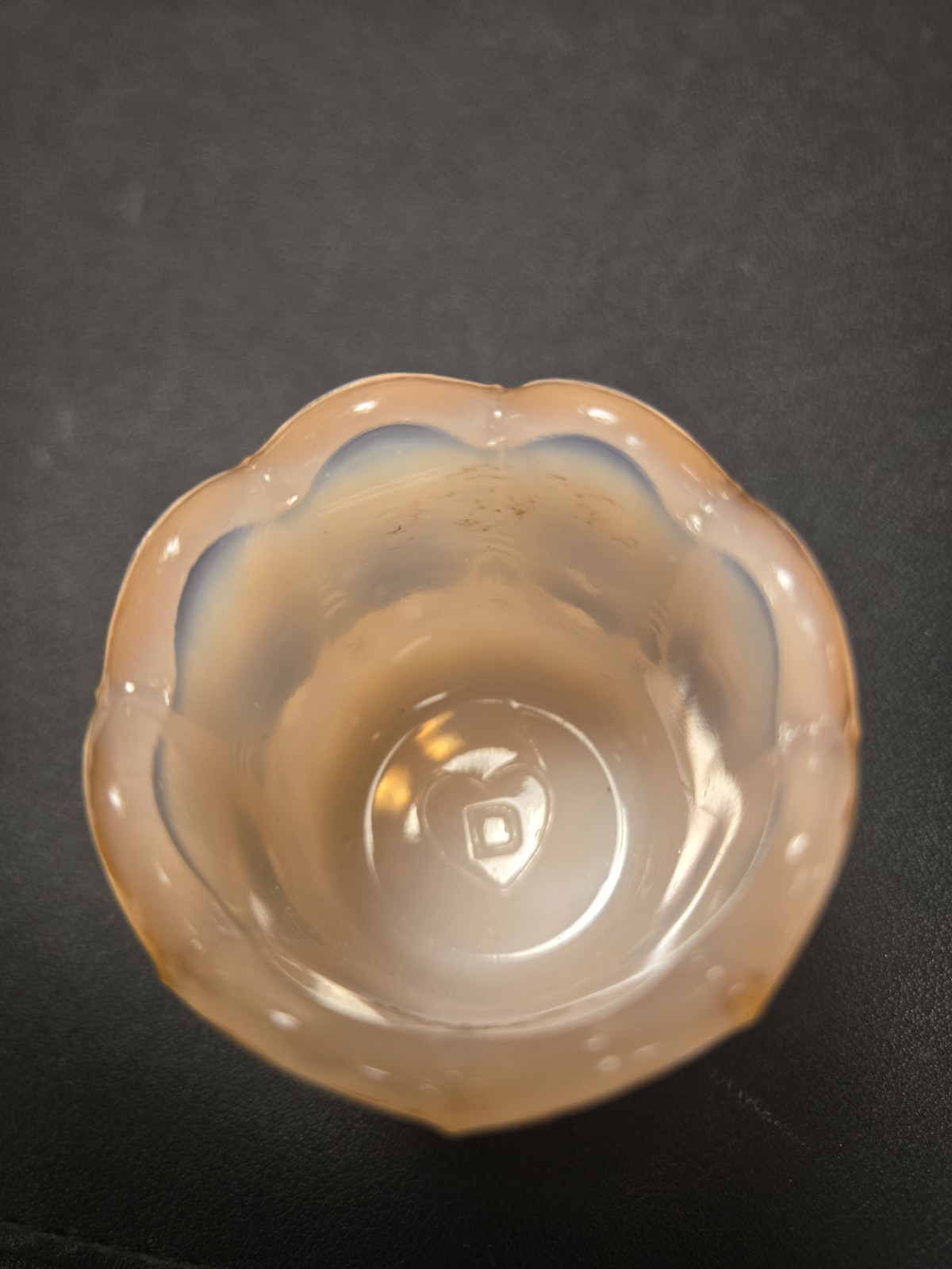 Vintage Degenhart “Crown Tuscan” Glass Beaded Oval Cameo Toothpick Holder