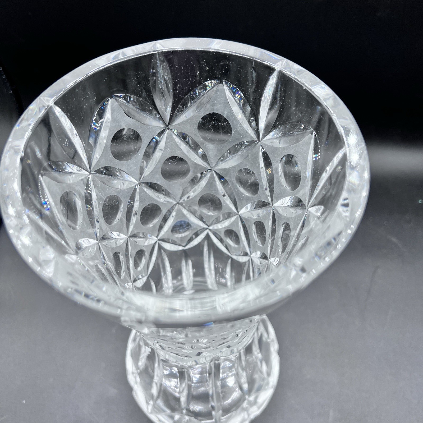 Heavy Bleikristall Clear Cut Crystal Vase 11”
