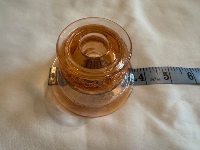 Pair of Vtg Federal Glass Madrid Pink Tapered Candlestick Holders