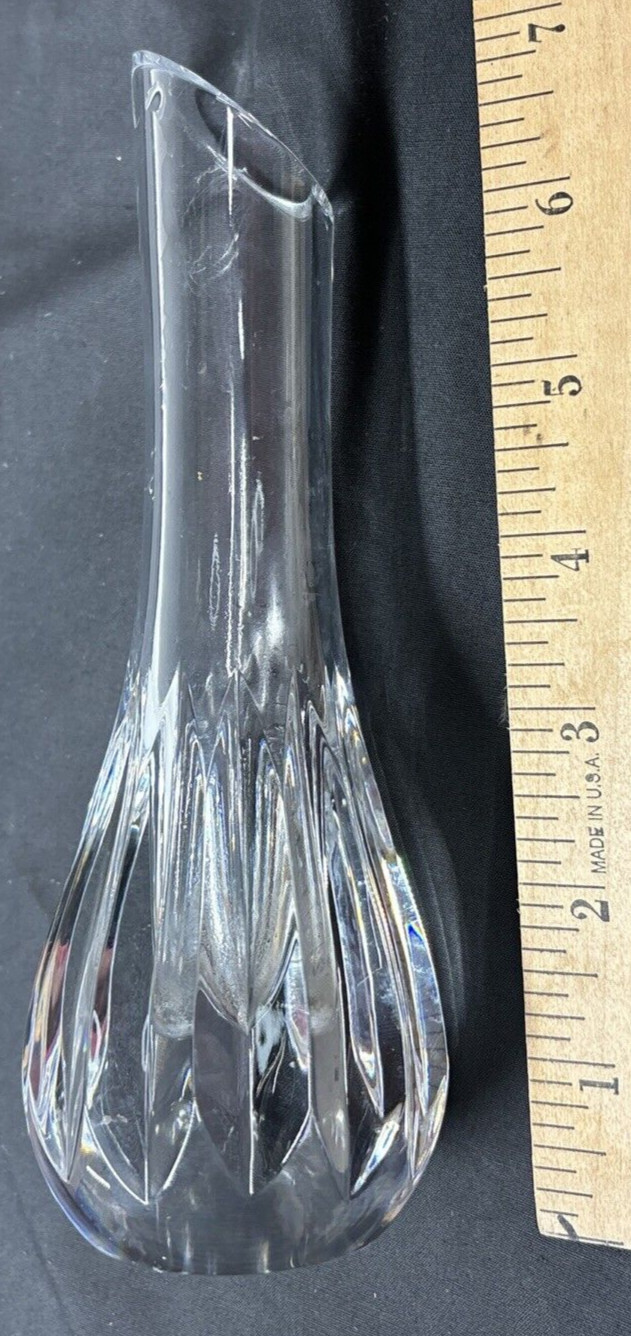 Baccarat 7″ Crystal Annick Bud Flower Vase – Vertical Cuts – France READ