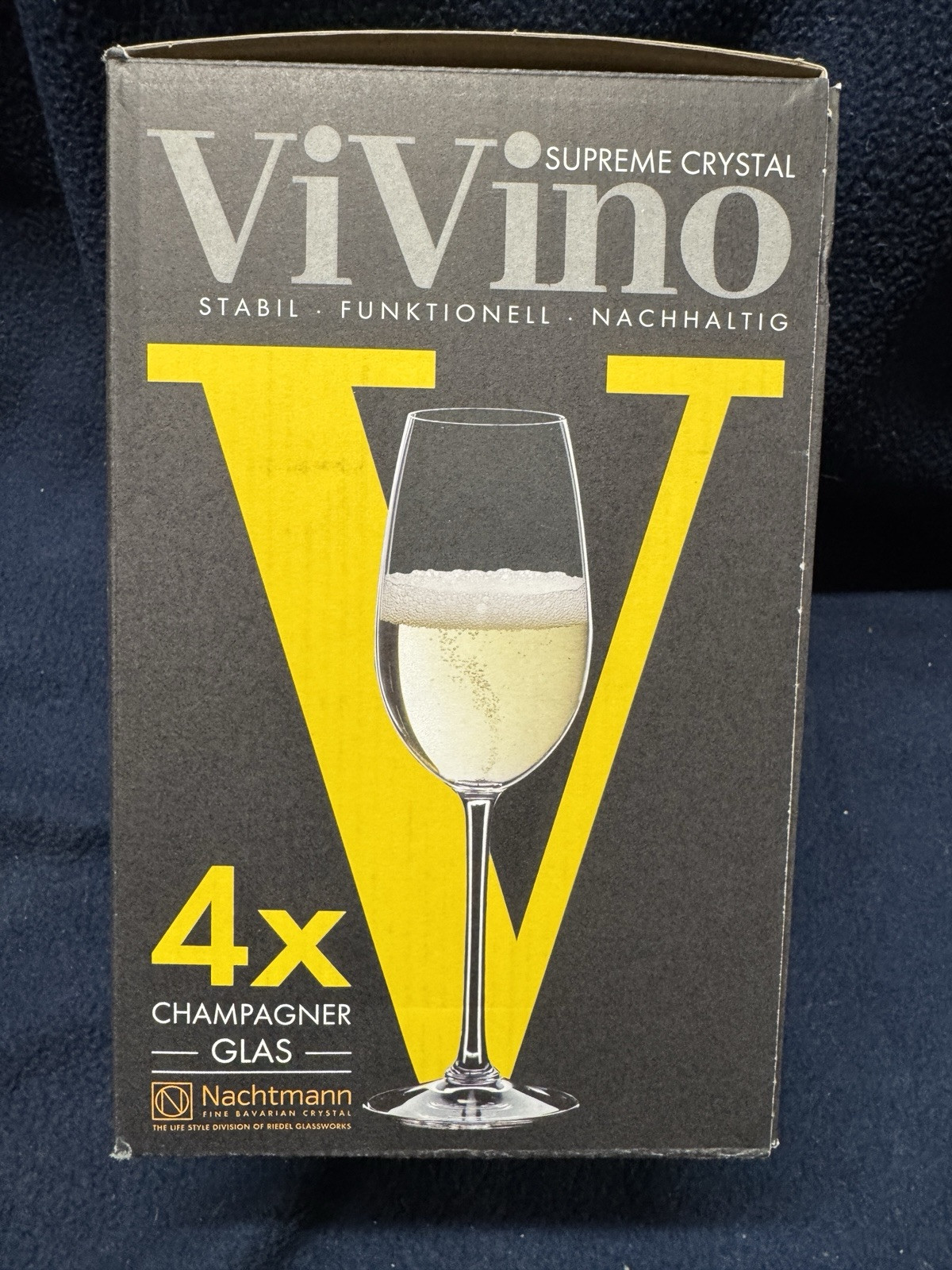 Nachtmann ViVino 4 Champagne Glasses NEW in BOX