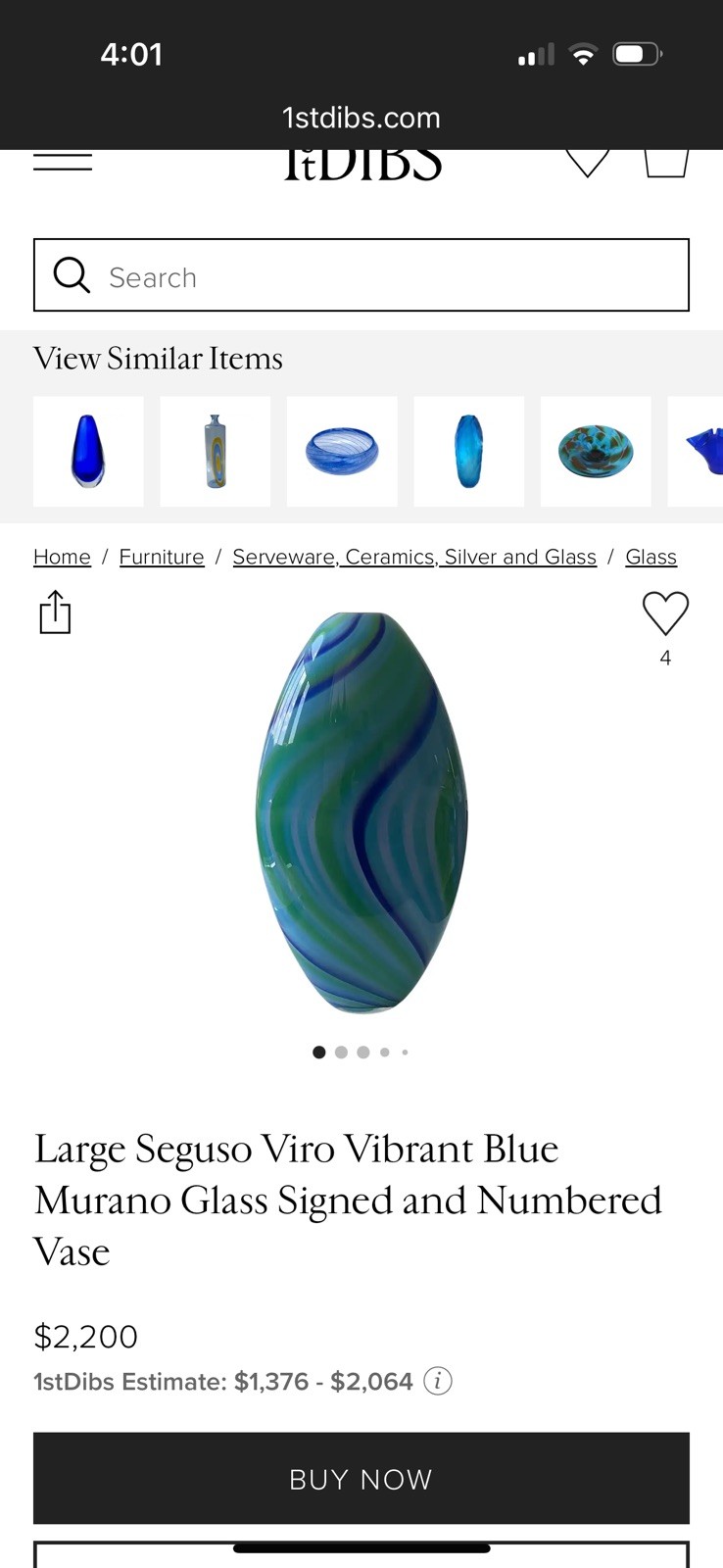 Murano Art Glass Vase “SEGUSO VIRO”Bahia Collection Signed & Numbered Stunning!