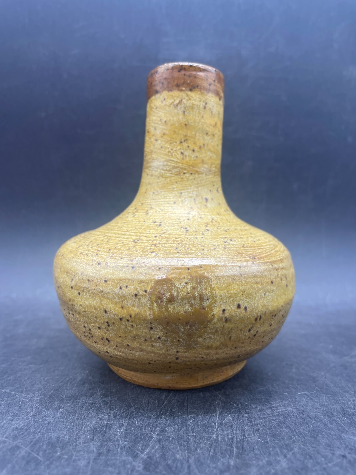 Studio Art Pottery Vase Signed Neutral Tone 4.5″ Perfect for any Decor