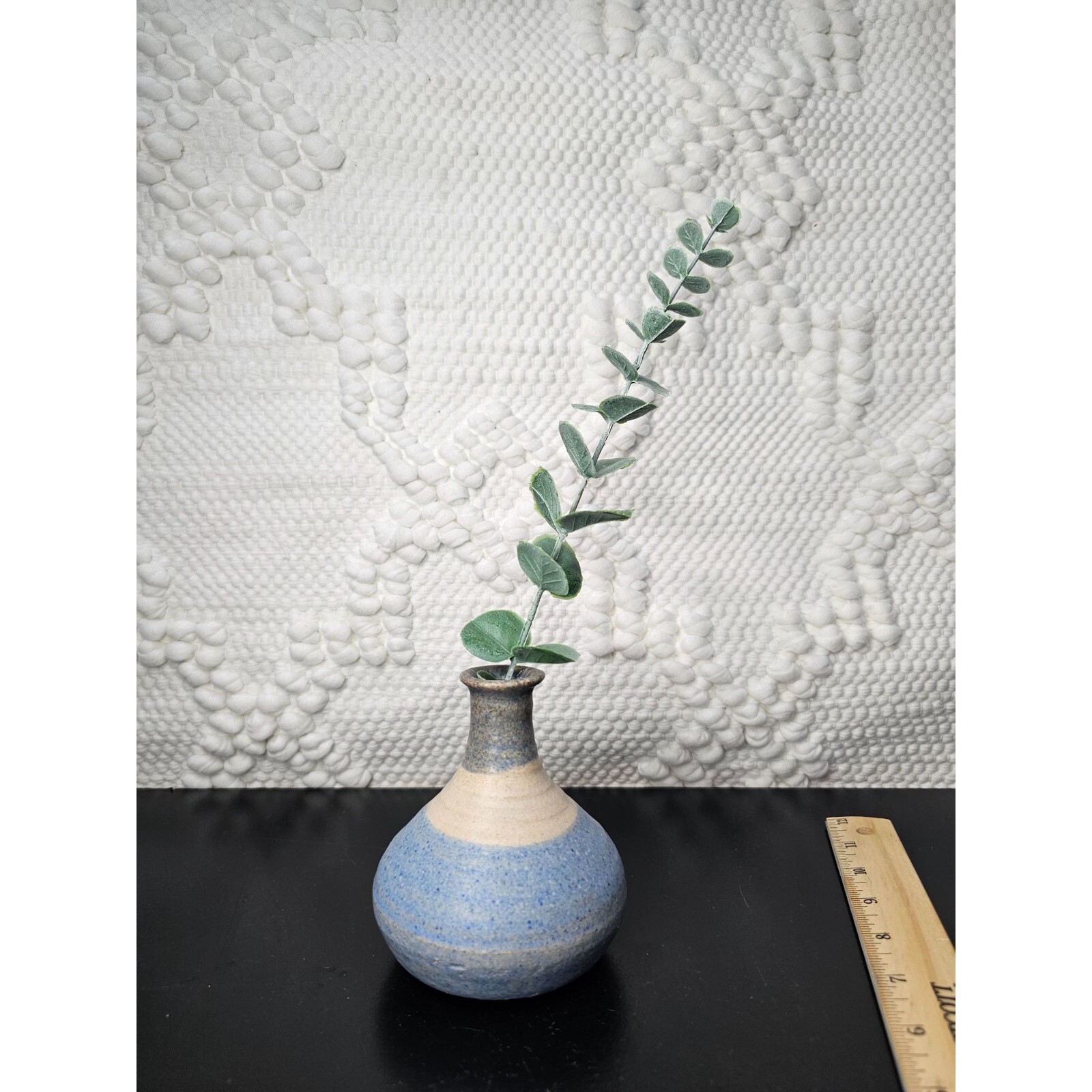 Single stem hand thrown pottery vase