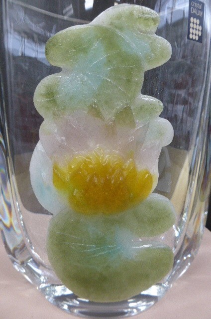 Daum France Pate de Verre CAMEE 33 Flower Vase Crystal Glass H8.8″/22.5cm