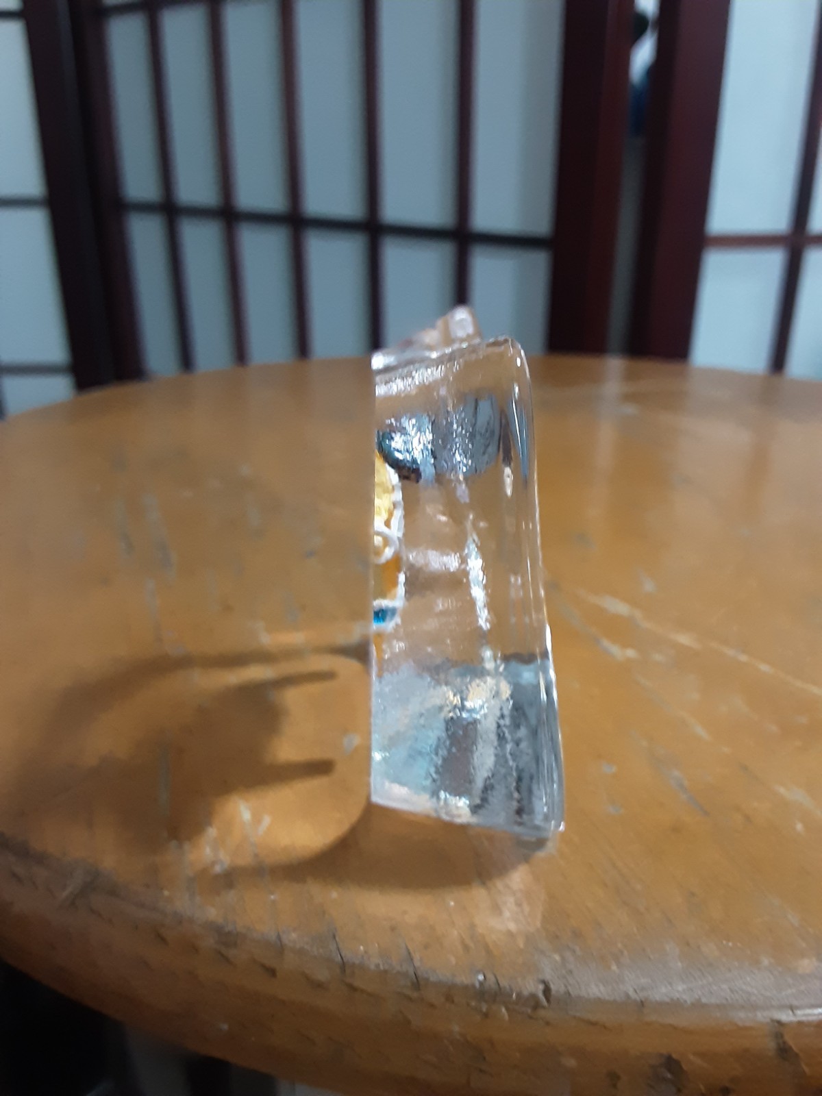 FABULOUS MATS JONASSON MALERAS CRYSTAL CUBE WITH A DALA HORSE 2.5 x 2.5 INCHES